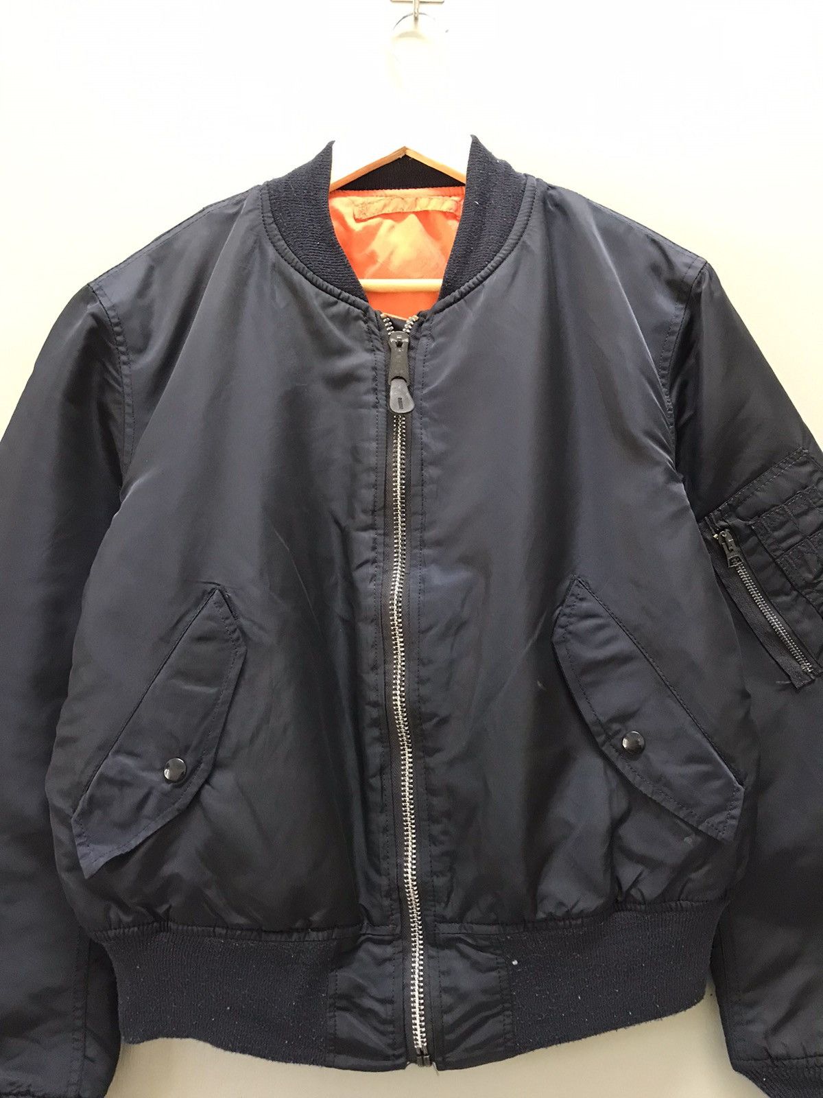 Alpha Industries Vintage Alpha Industries Leather Bomber MA-1 Jacket Size US M / EU 48-50 / 2 - 5 Thumbnail