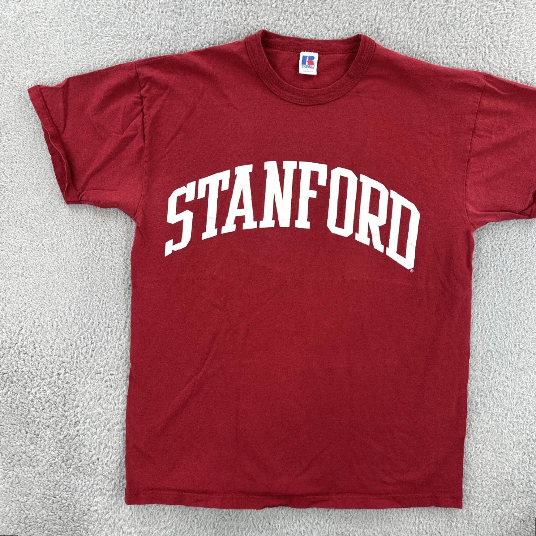 Russell Athletic VINTAGE Russell Athletic Mens Large Red Short Sleeve T Shirt Stanford University Size US L / EU 52-54 / 3 - 3 Thumbnail