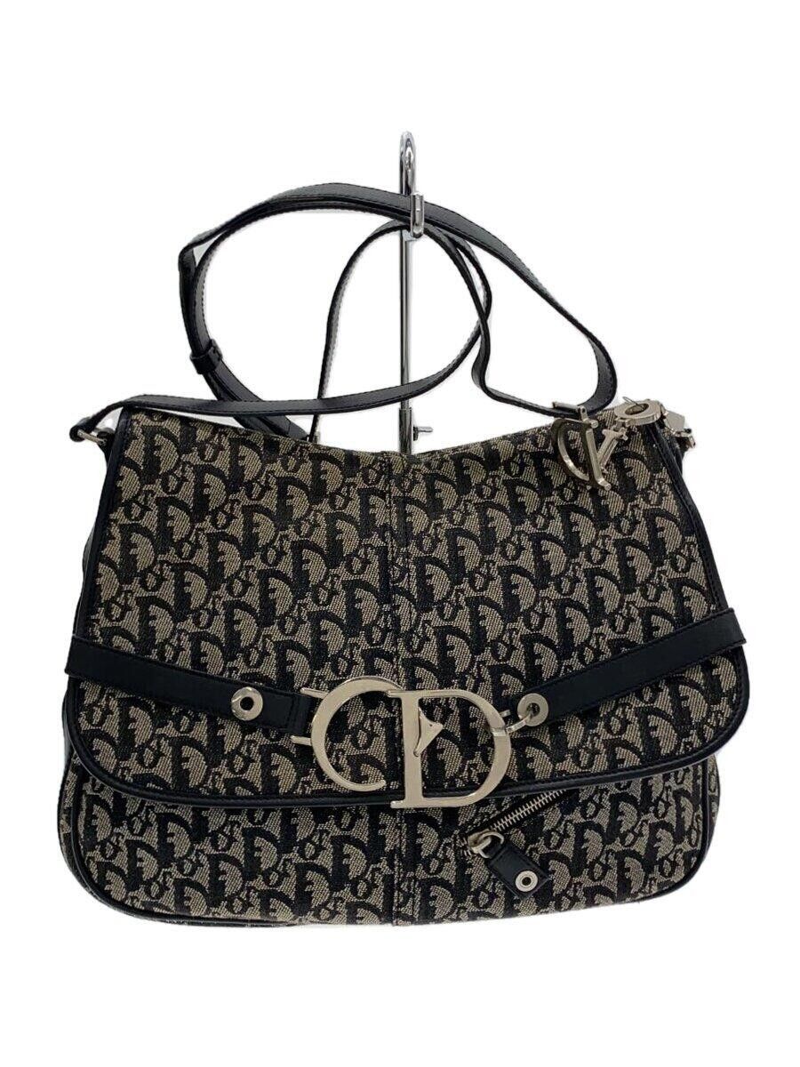 image of Christian Dior Shoulder Bag Handbag Gray in Black, Women's