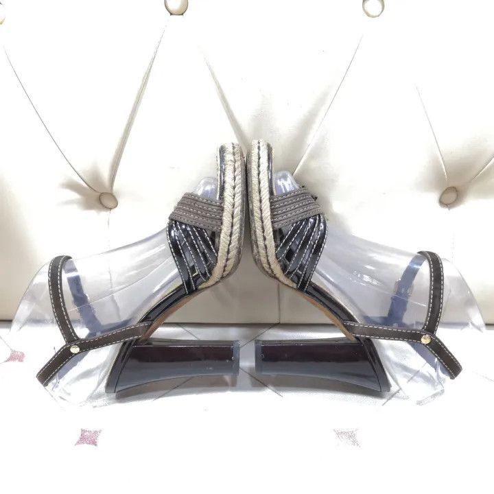 Louis Vuitton Louis Vuitton Brown Metal Detail Heels -2508 Size US 6 / IT 36 - 5 Thumbnail