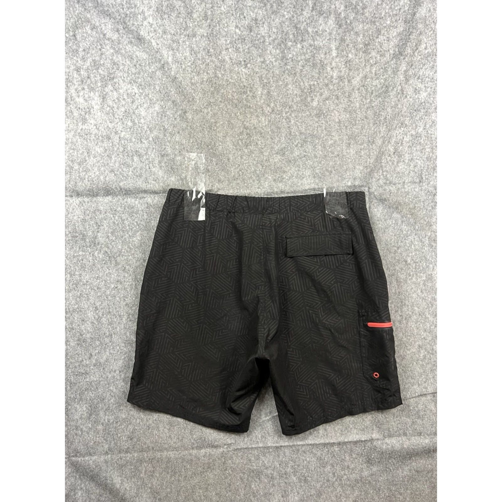 ZeroXposur ZeroXposur Men’s Plunge Swim Trunks Black UPF 50+ Size L Geometric Pattern Trunks Activewear Dual Pockets Drawstring Men Size US 33 - 2 Thumbnail