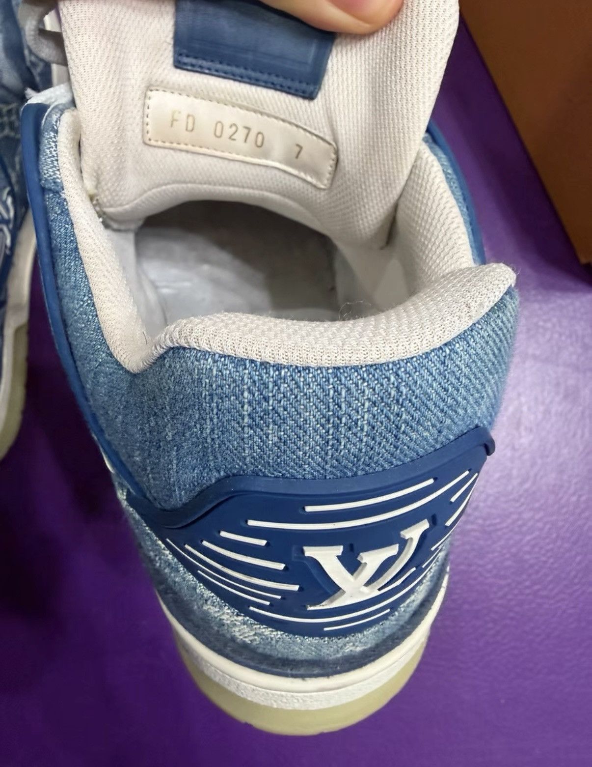 Louis Vuitton 【Louis Vuitton Trainer】Blue Denim Logo Sneakers Size US 8 / EU 41 - 5 Thumbnail