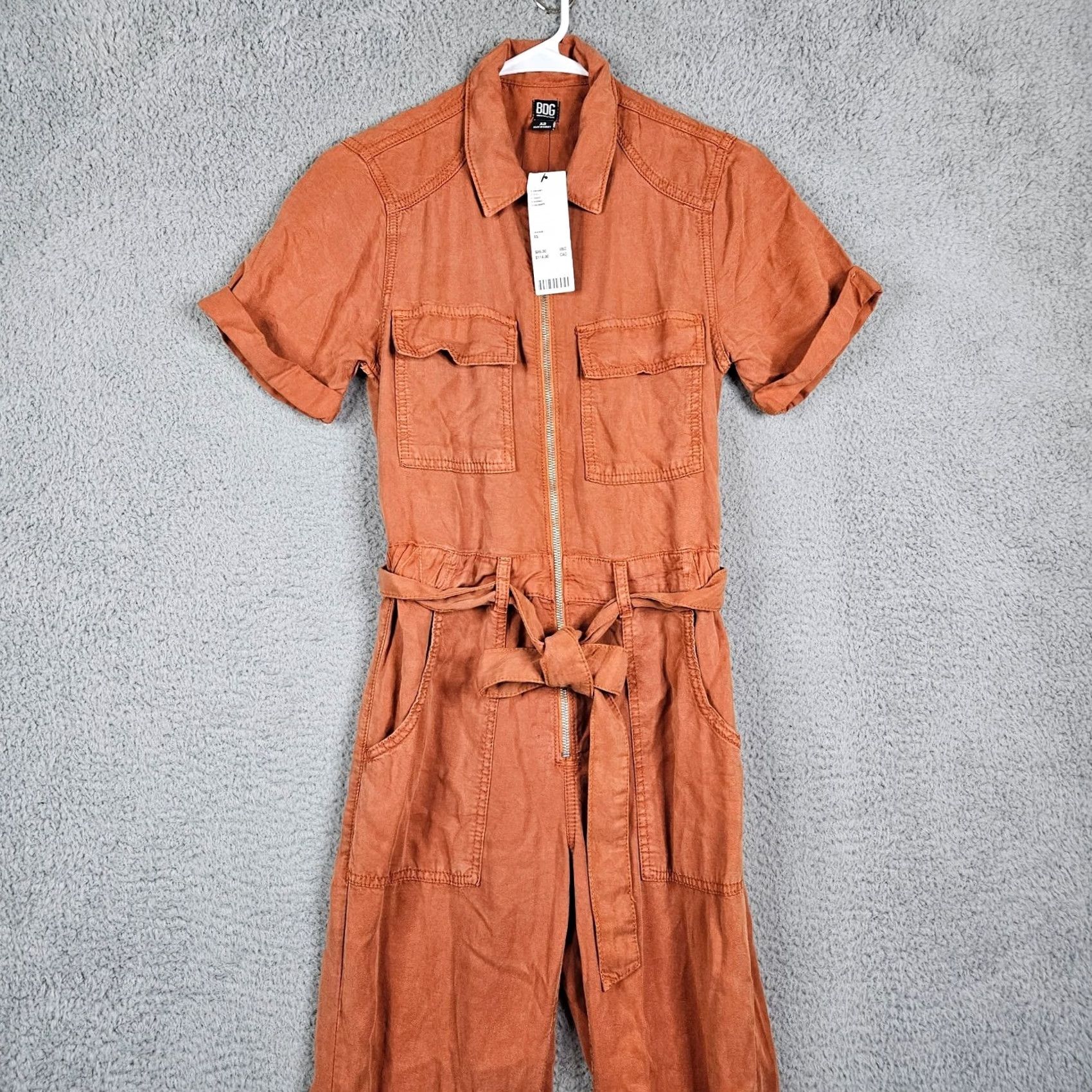 Urban Outfitters BDG Urban Outfitters Women's Zipper Front Coverall Jumper One-Piece XS New Multicolor Short Sleeve 100% Cotton Regular Fit Size 26" / US 2 / IT 38 - 3 Thumbnail