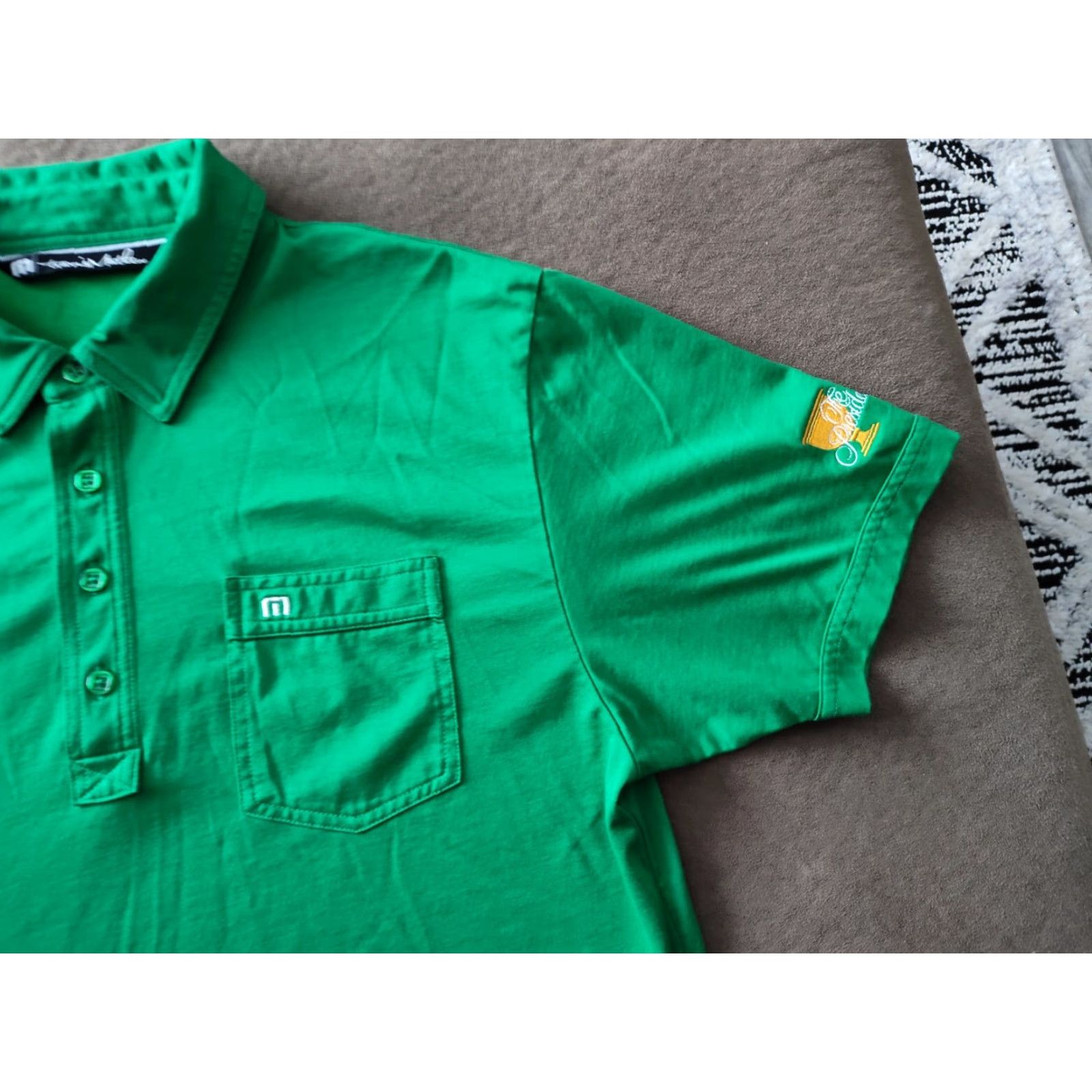 TravisMathew Travis Matthew Polo Shirt Mens L Green Short Sleeve Golf Pocket Presidents Cup Size US L / EU 52-54 / 3 - 3 Thumbnail