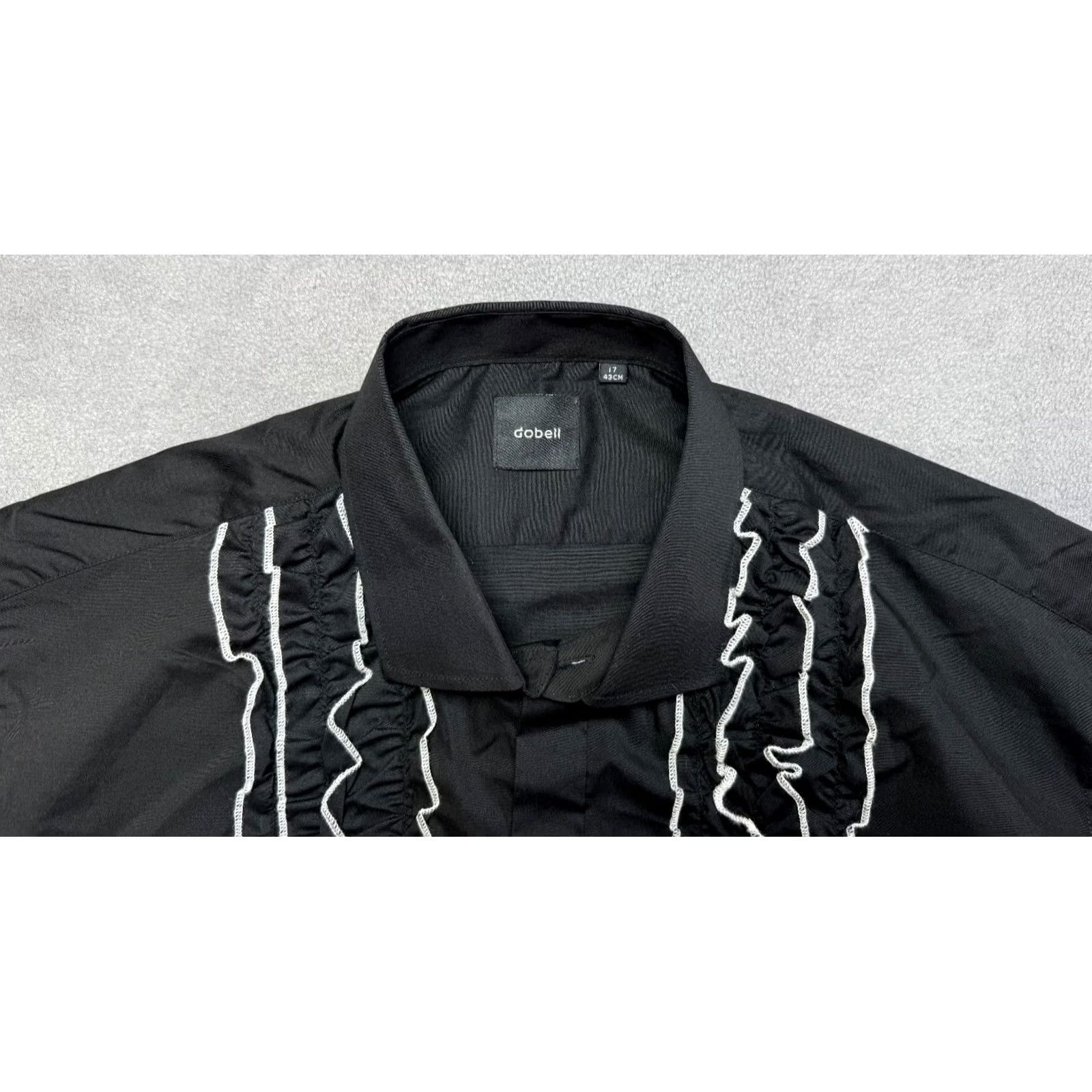 Vintage Dobell Button Up ruffled tuxedo shirt Long Sleeve Mens size 17 Black Size US XL / EU 56 / 4 - 4 Thumbnail