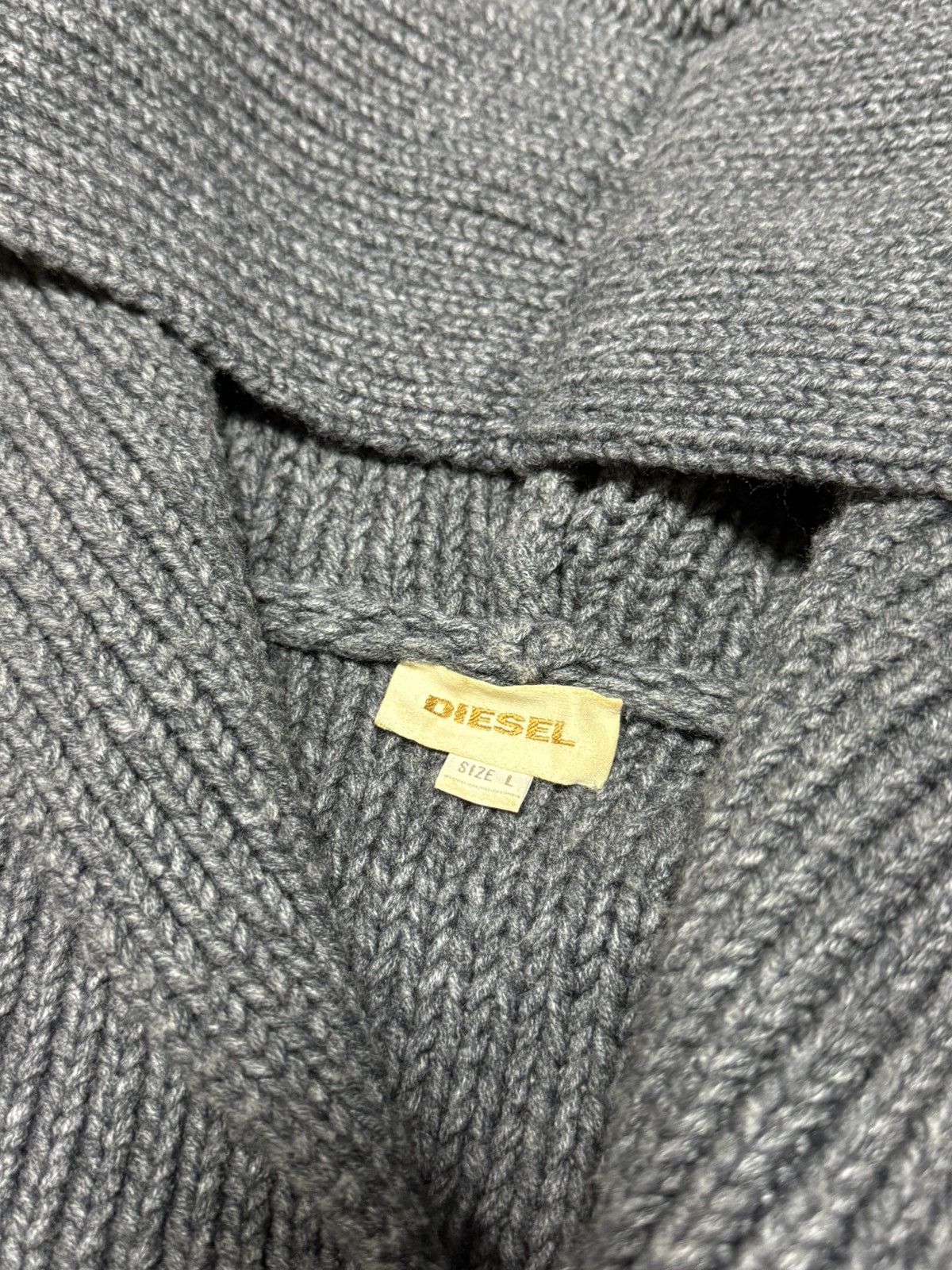 Diesel DIESEL giant hood avant garde knitted hoodie big wool button Size US L / EU 52-54 / 3 - 9 Thumbnail
