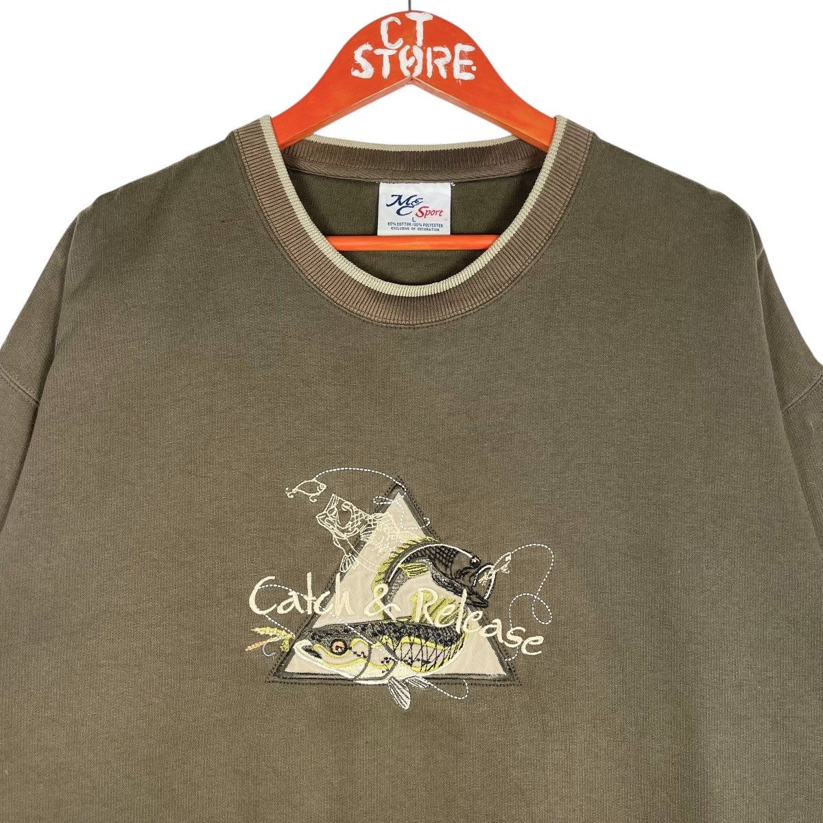 Vintage Vintage Fishing Catch & Release Crewneck Sweatshirt Green Size US L / EU 52-54 / 3 - 3 Thumbnail