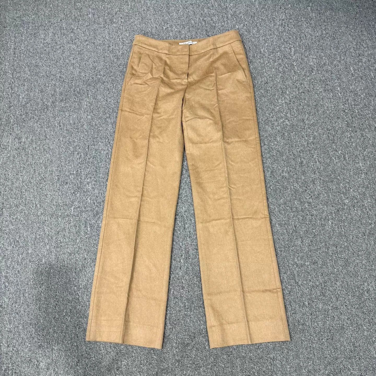 Max Mara Maxmara khaki wool chino trousers 34 99% new Size 25" / US 0 / IT 36 - 1 Thumbnail