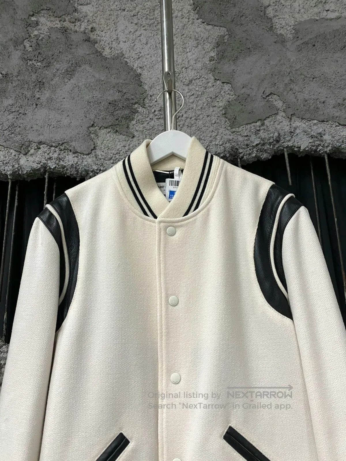 Saint Laurent Paris Saint Laurent White Baseball Jacket. Size US M / EU 48-50 / 2 - 3 Thumbnail