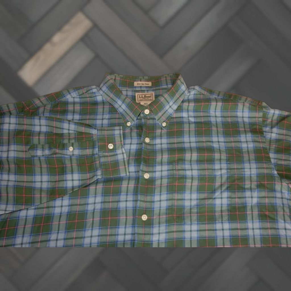 Vintage VINTAGE L.L. Bean Men's Shirt Long Sleeve Button-Front Plaid 2XL Blue Maine State Size US XXL / EU 58 / 5 - 1 Thumbnail