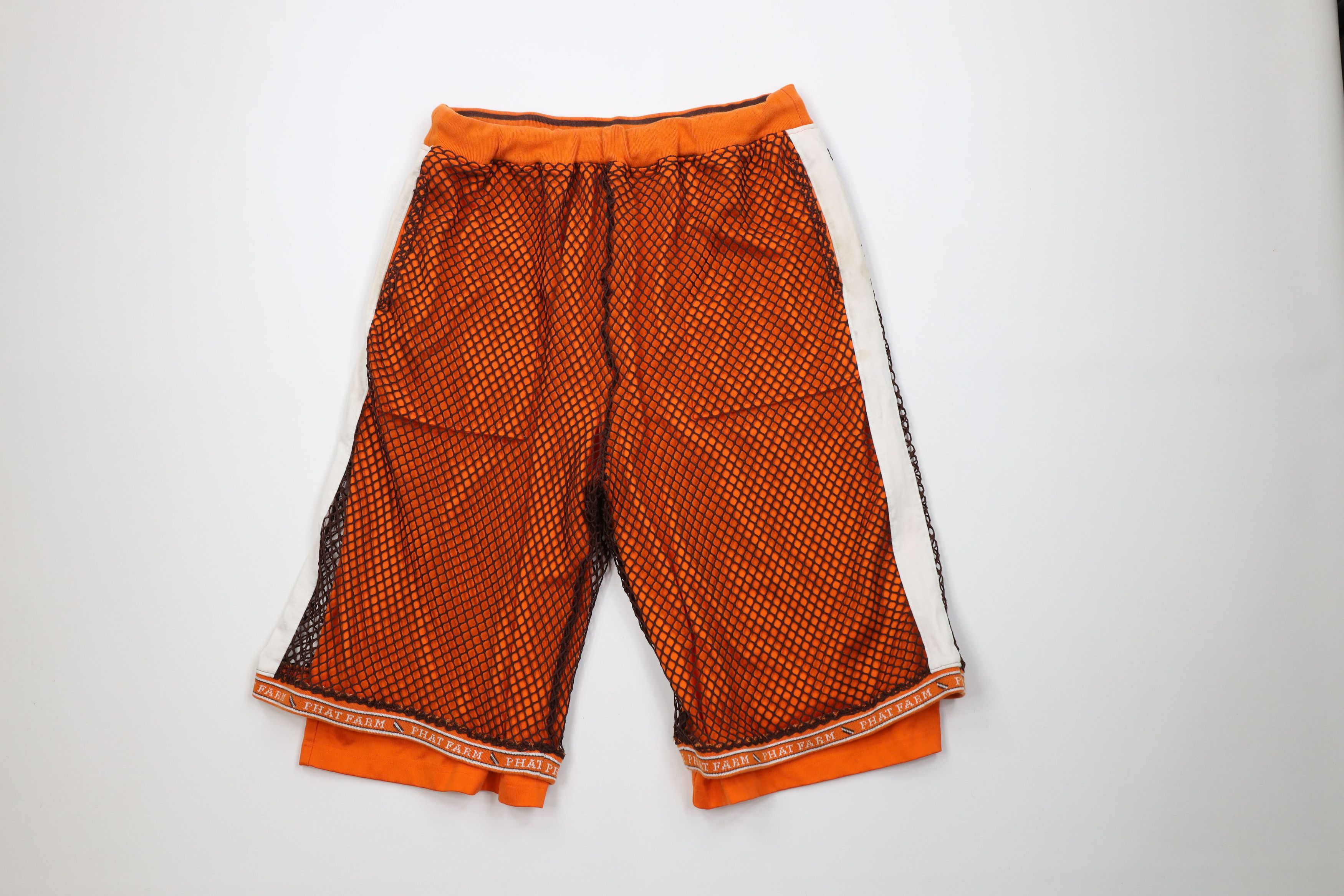 Phat Farm Vintage 90s Y2K Phat Farm Heavyweight Basketball Net Shorts Size US 36 / EU 52 - 1 Thumbnail
