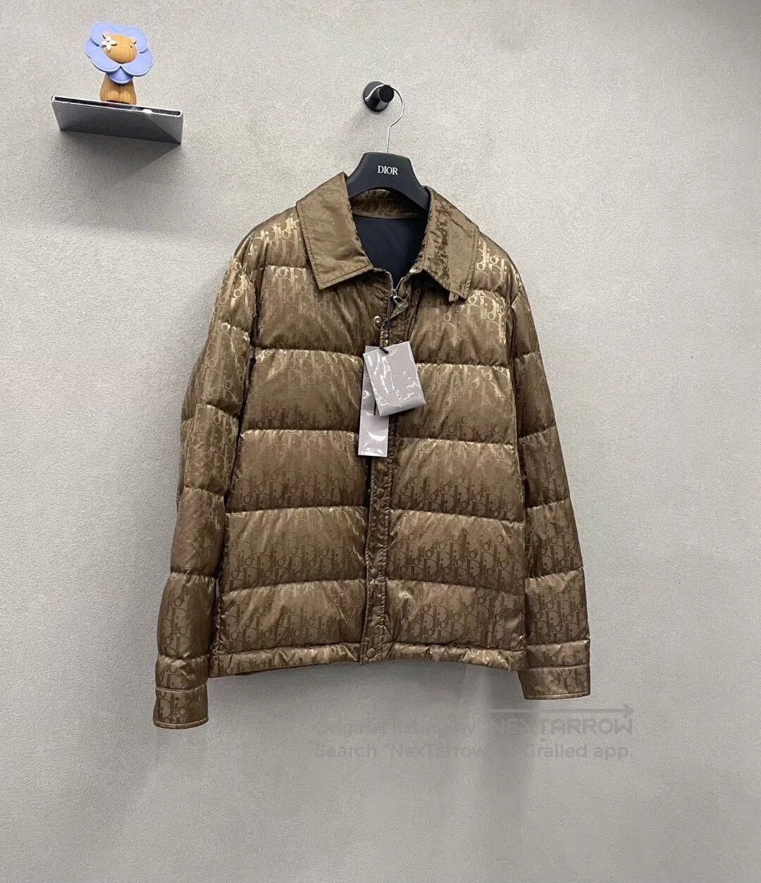 Dior dior logo puffer jacket in champagne brown. Size US L / EU 52-54 / 3 - 3 Thumbnail