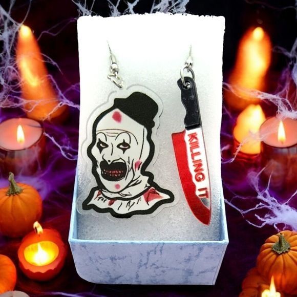 Other Halloween Art The Clown Terrifier Hypoallergenic Dangling Ea Size ONE SIZE - 4 Thumbnail