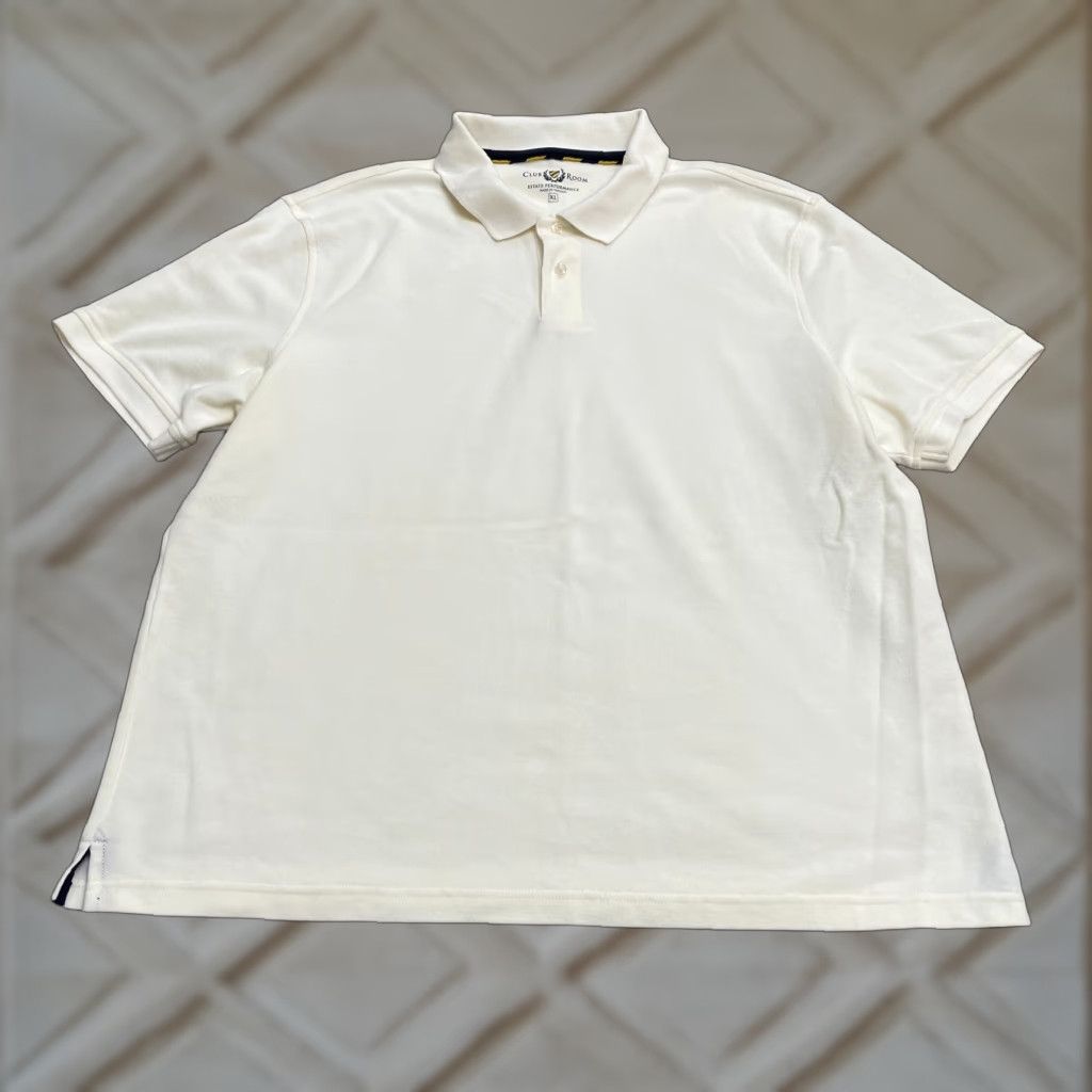 Club Room Club Room Polo Shirt Mens XL Ivory Short Sleeve Cotton Polyester Blend Golf Rugby Activewear Casual Sports Shirt Size US XL / EU 56 / 4 - 1 Thumbnail