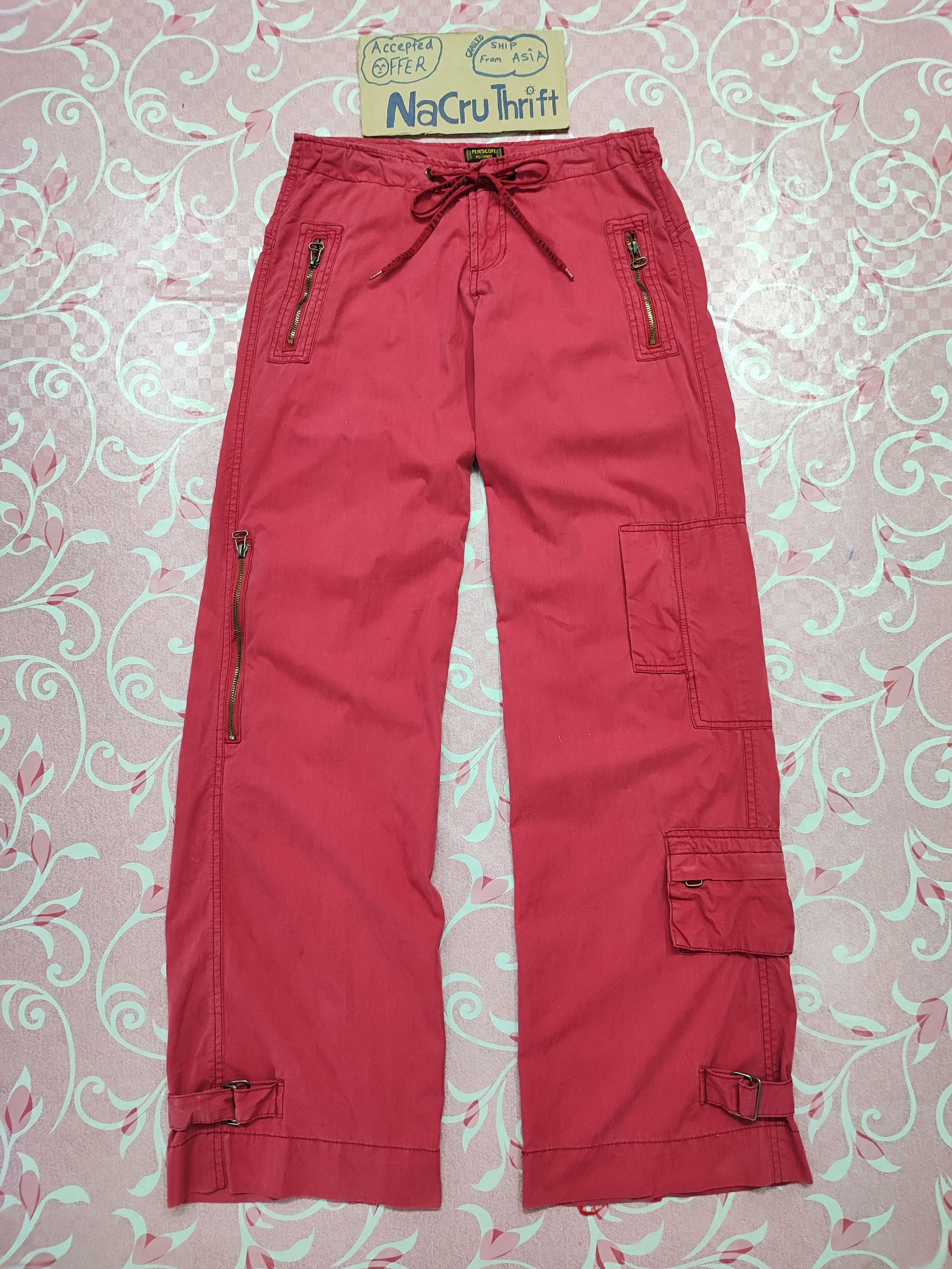If Six Was Nine Cargo Pant Multipocket Red by Periscope 28 Size US 28 / EU 44 - 1 Thumbnail