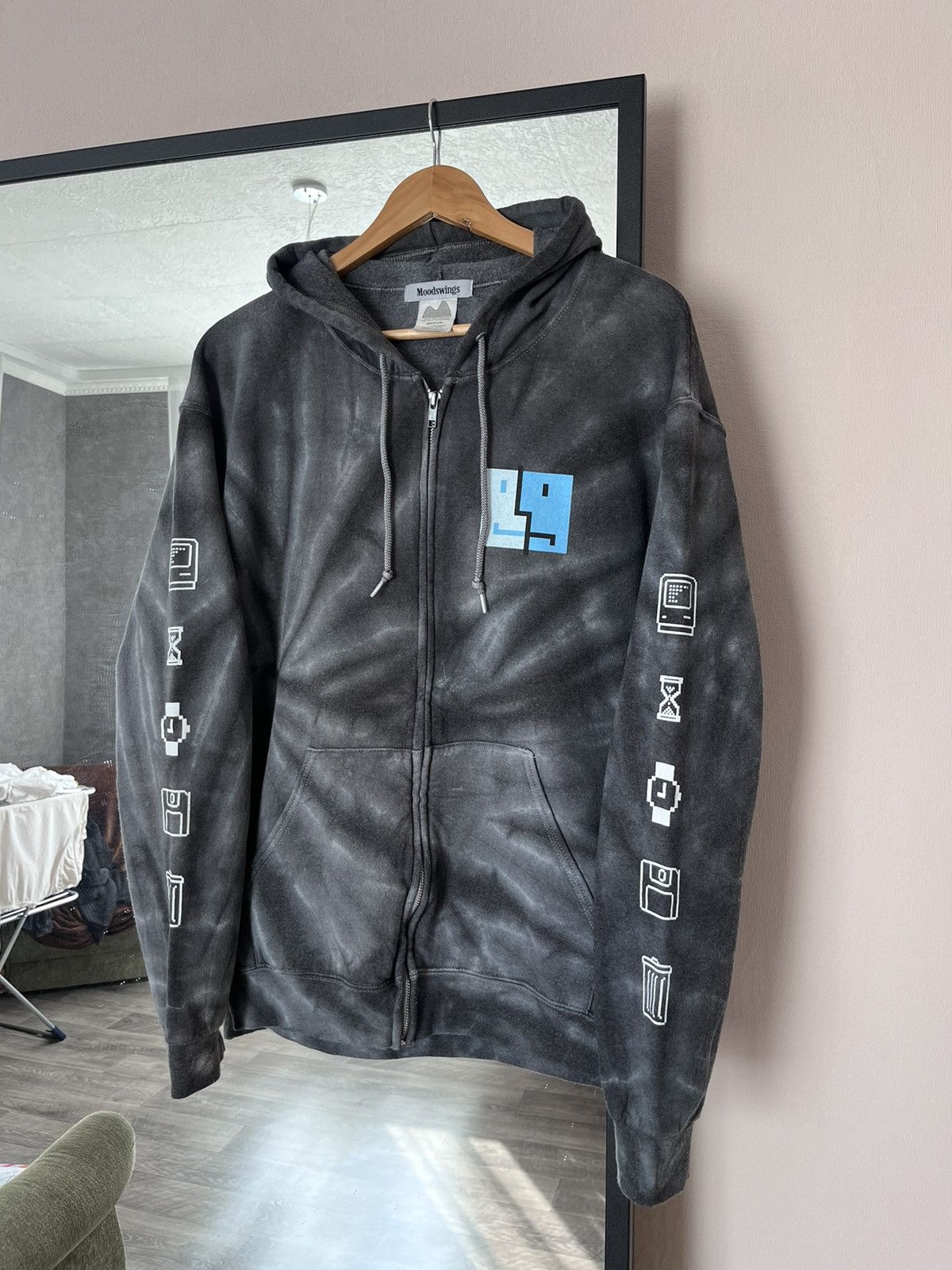 Other Mood Swings Full Zip Grey Tie Dye Hoodie Size US M / EU 48-50 / 2 - 1 Thumbnail