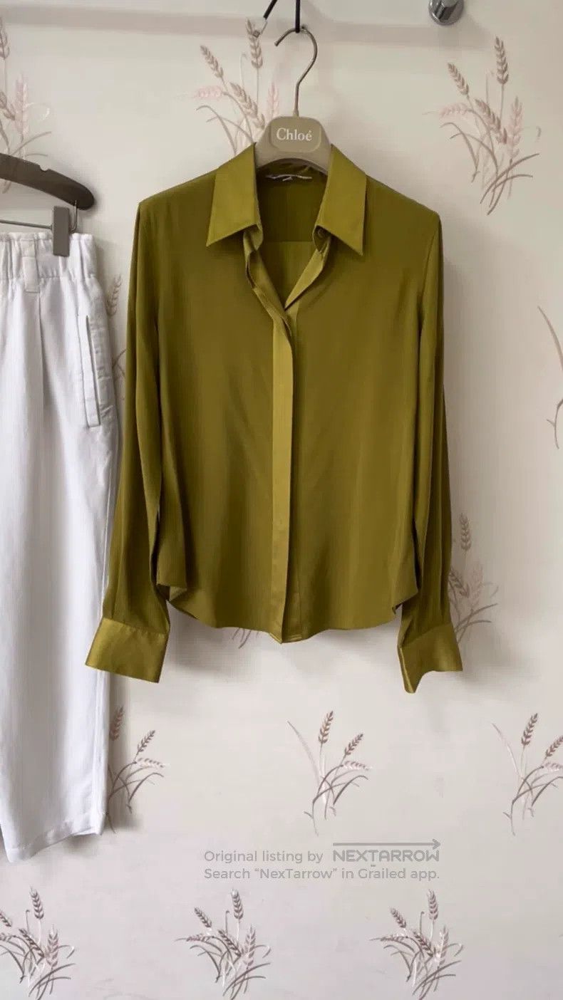 Loro Piana LORO PIANA Mustard yellow silk top Size S / US 4 / IT 40 - 1 Thumbnail