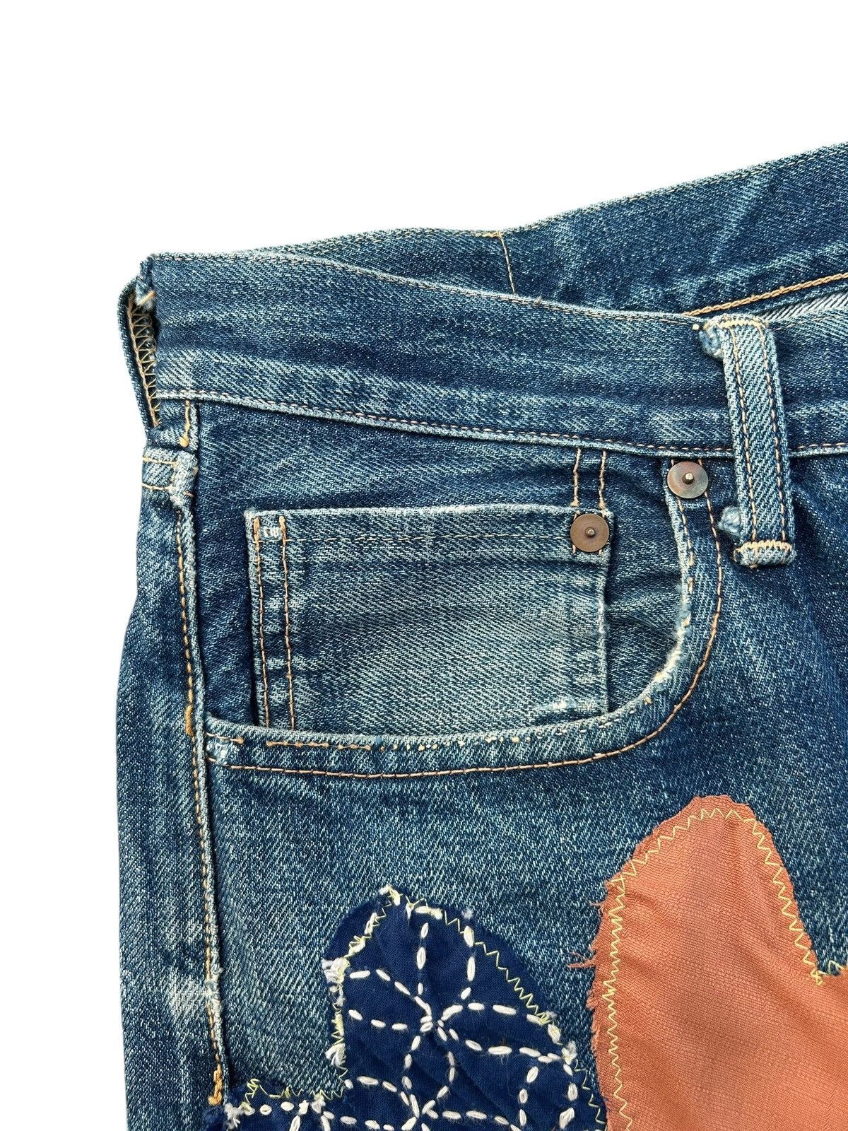 Kapital Kapital Selvedge Jeans Patchwork Hippies Rework Insane Denim Size US 31 - 10 Thumbnail