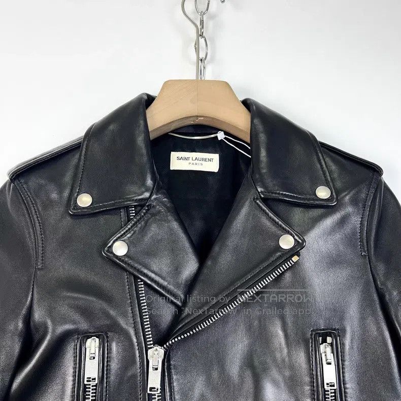 Saint Laurent Paris Saint Laurent Paris Classic Biker Sheepskin Jacket Size XS / US 0-2 / IT 36-38 - 3 Thumbnail
