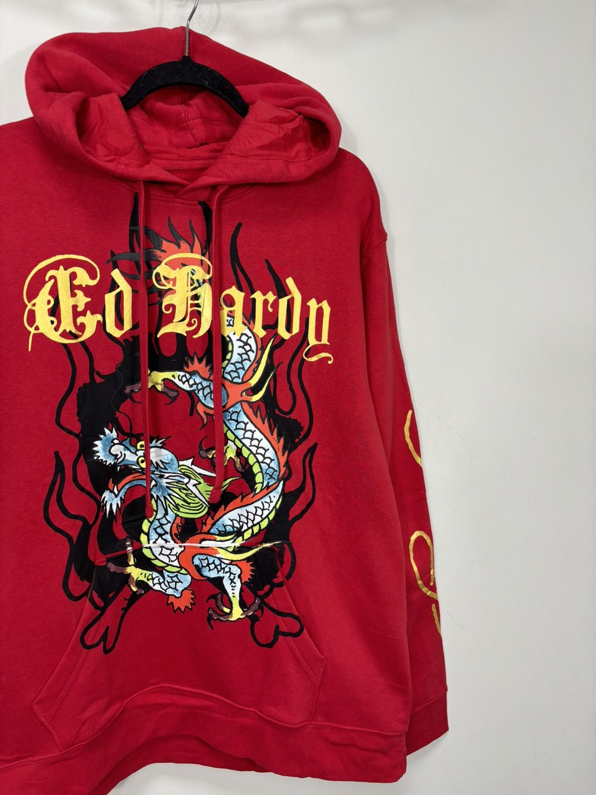 Ed Hardy Ed Hardy NEW Chinese Dragon Fire Tattoo Logo Y2K Red Hoodie Size US XL / EU 56 / 4 - 4 Thumbnail