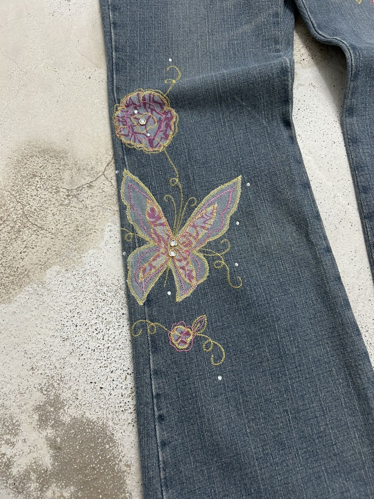 Le Grande Bleu (L.G.B.) Flared Embroidered Jeans Design Flower Size 27" / US 4 / IT 40 - 4 Thumbnail