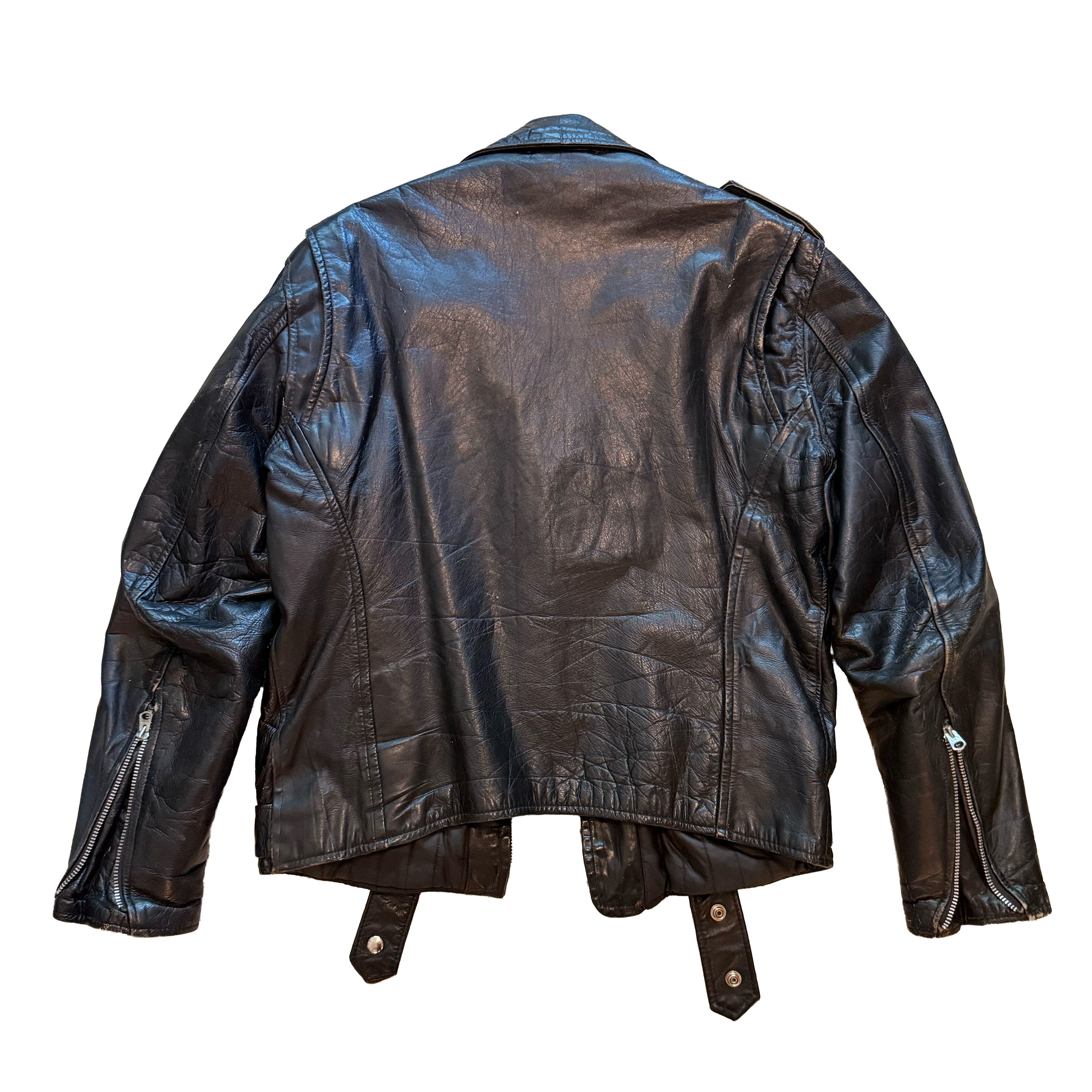 Vintage Vintage Black 1970s Leather Motorcycle Jacket Size US M / EU 48-50 / 2 - 2 Thumbnail