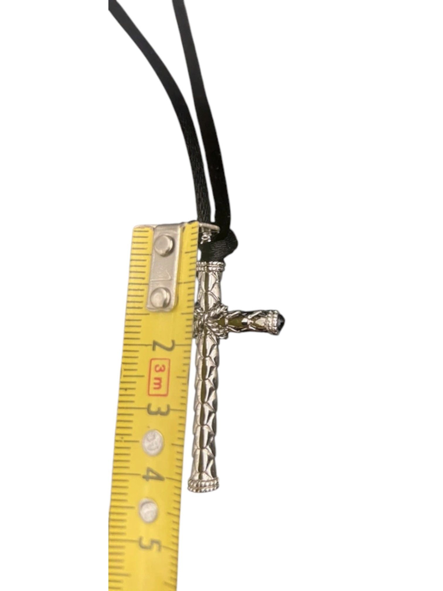 Just Cavalli Just Cavalli Etched Woven Cross Pendant Necklace, 2000s Size ONE SIZE - 5 Thumbnail