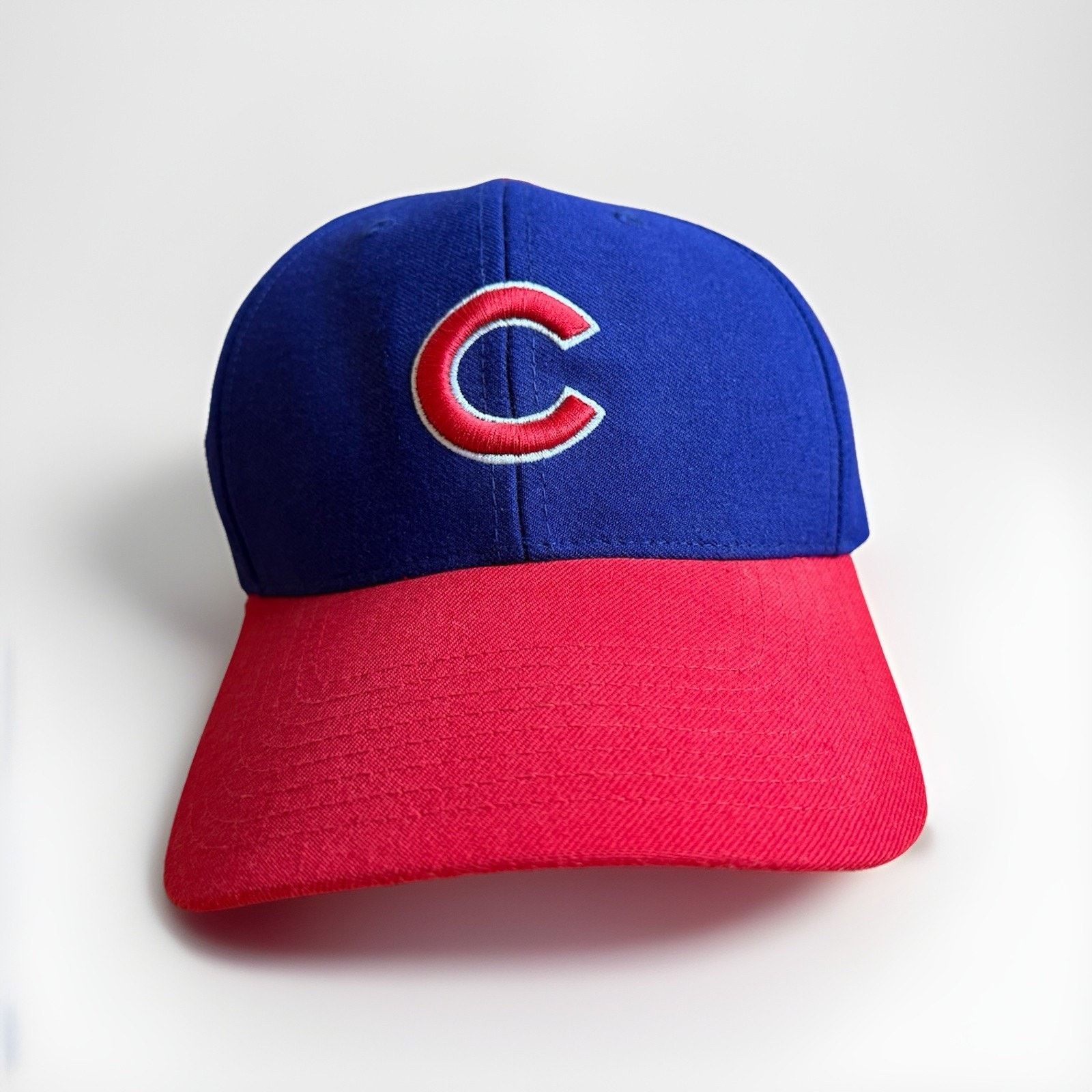 Other Vintage Chicago Cubs Baseball Hat Red Brim Blue Wool Blend Size ONE SIZE - 10 Thumbnail
