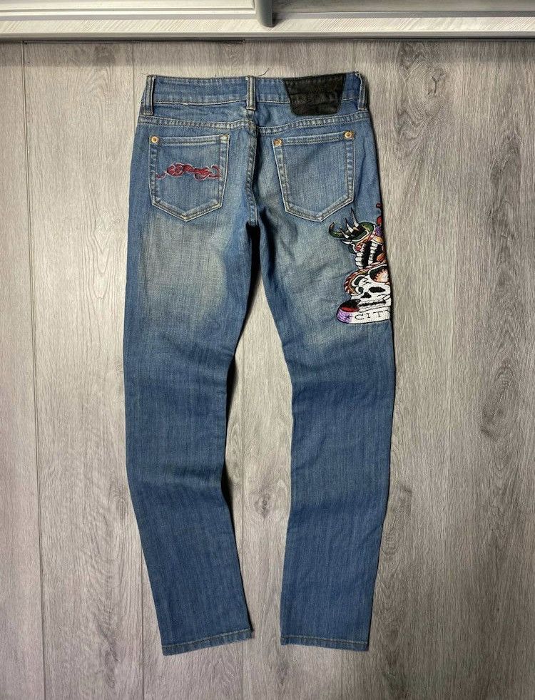 Christian Audigier × Ed Hardy × Vintage Vintage Ed Hardy embroidered logo skinny jeans size 27 Size US 27 - 2 Thumbnail