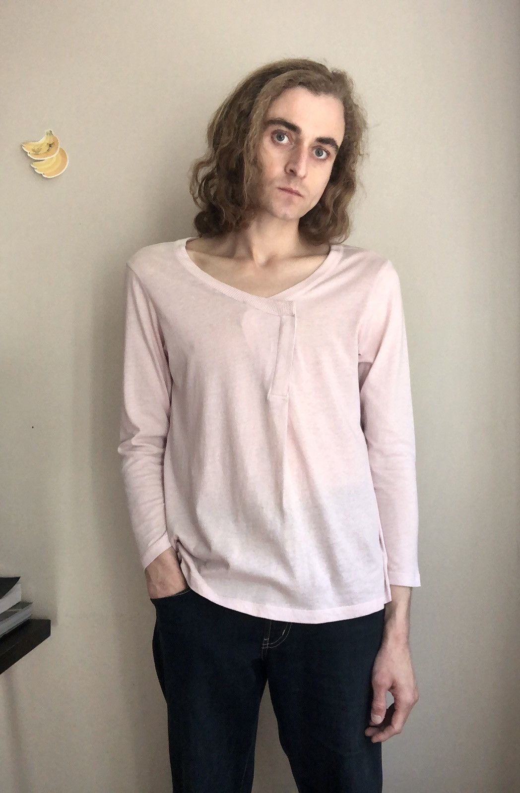 Dries Van Noten Dries Van Noten Vintage Pink Hidden Button Henley Size US S / EU 44-46 / 1 - 7 Thumbnail