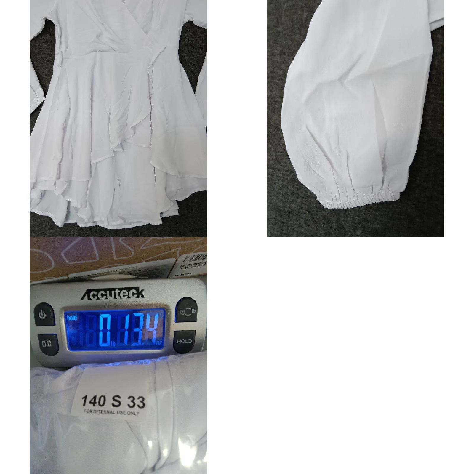 Vintage Women's Dress M Cute Mini Deep V-Neck Over Lap Balloon Sleeve Ruffle Short Size 32" / US 10 / IT 46 - 8 Thumbnail