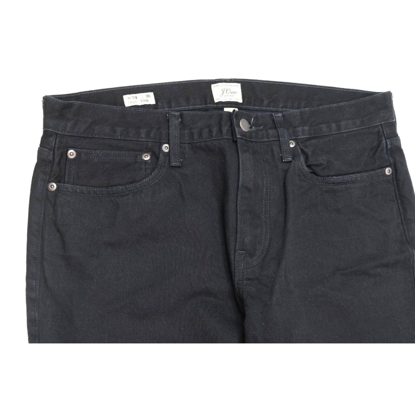 J.Crew J.CREW 770 Straight Jeans Mens 34x36 Black Slim Fit Denim Cotton Regular 5-Pocket Design Mens Size US 34 / EU 50 - 3 Thumbnail