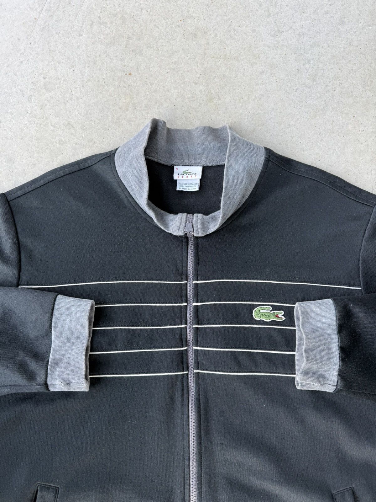 Lacoste Vintage 2000s Black Lacoste Zip Up Track Jacket Size US XL / EU 56 / 4 - 2 Thumbnail