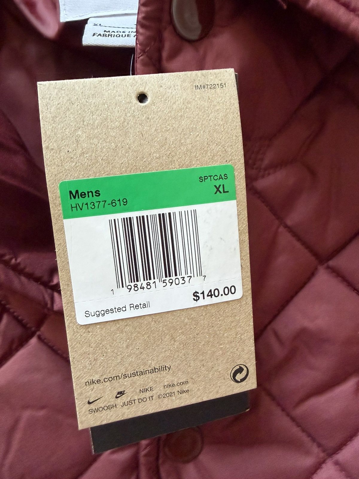 Nike Nike Quilted Coat All-over Logo Size US XL / EU 56 / 4 - 6 Thumbnail