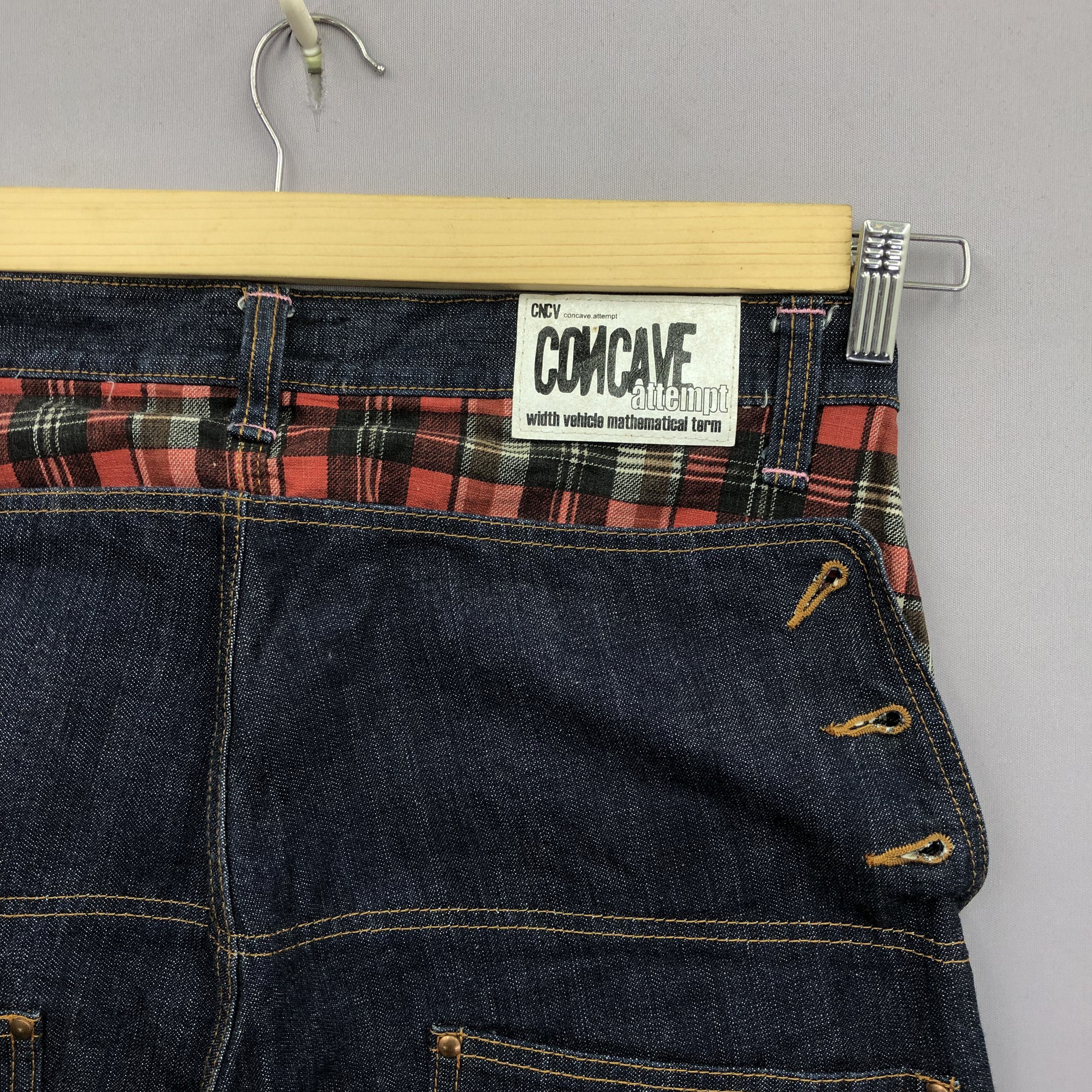 Japanese Brand 2000s Concave Double Waisted Baggy Faded Skater Jeans Denim Size US 34 / EU 50 - 4 Thumbnail