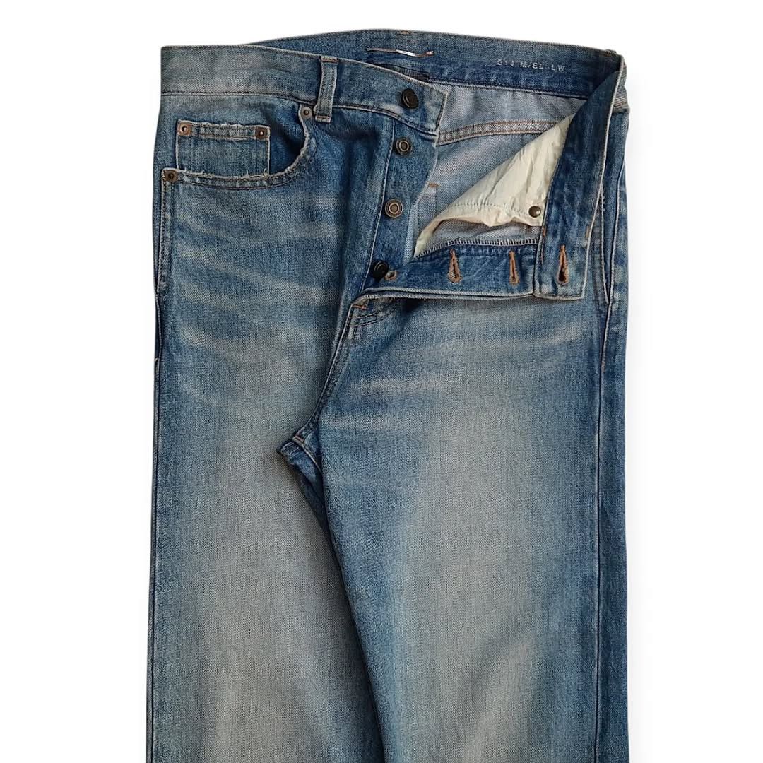 Saint Laurent Paris Saint Laurent D14 Embroidery Logo Blue Wash Denim Jeans Size US 29 - 5 Thumbnail