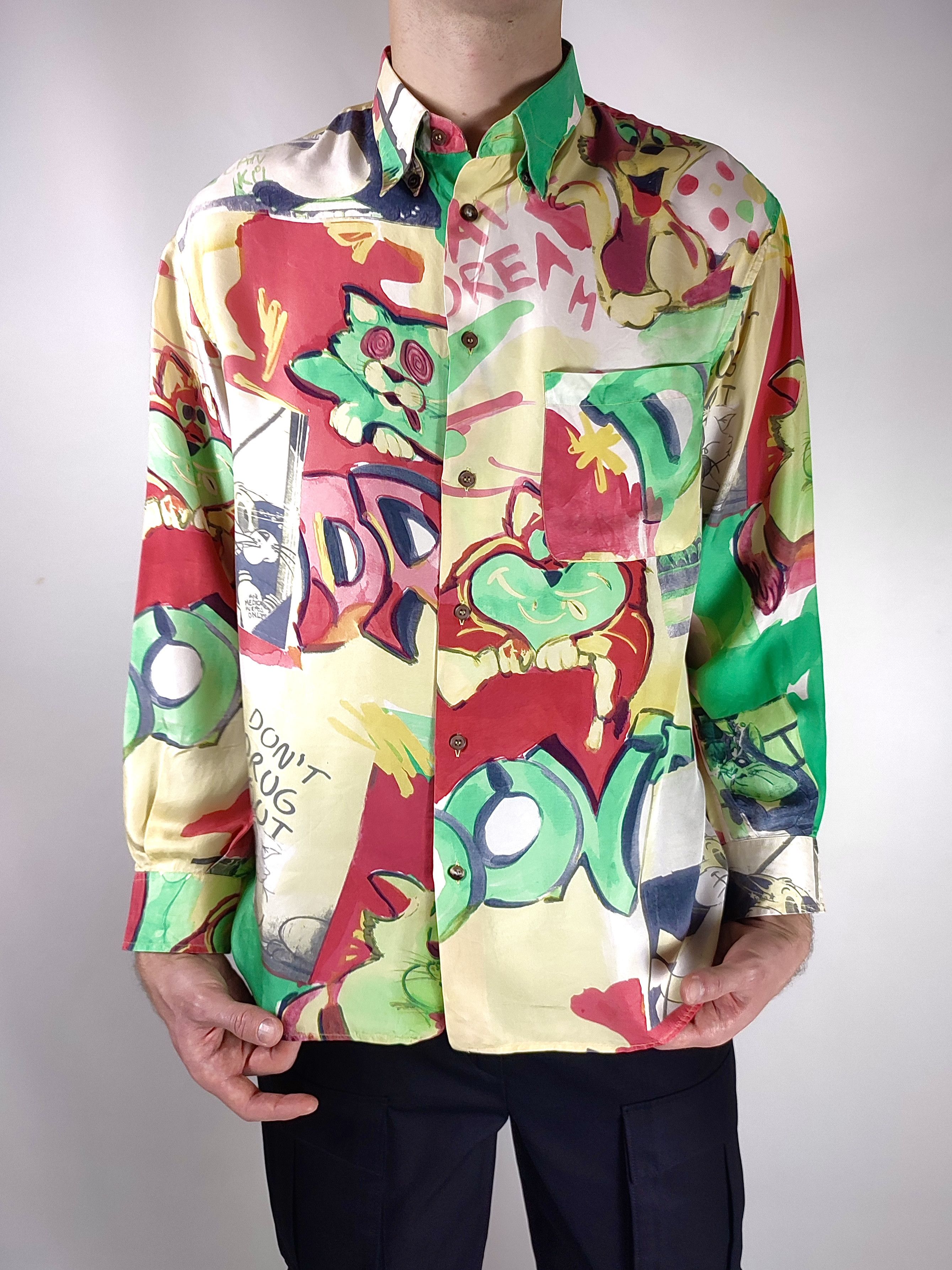 Iceberg 1992 Iceberg Silk Don’t Drug Out LSD Full Print Shirt 90s Size US L / EU 52-54 / 3 - 2 Thumbnail