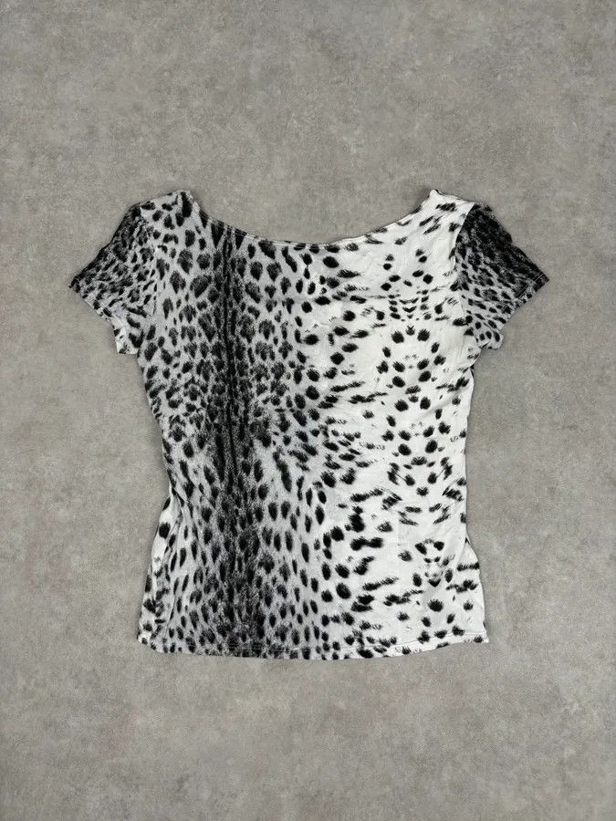 Roberto Cavalli Roberto Cavalli Black White Leopard Print T-Shirt Size S / US 4 / IT 40 - 5 Thumbnail