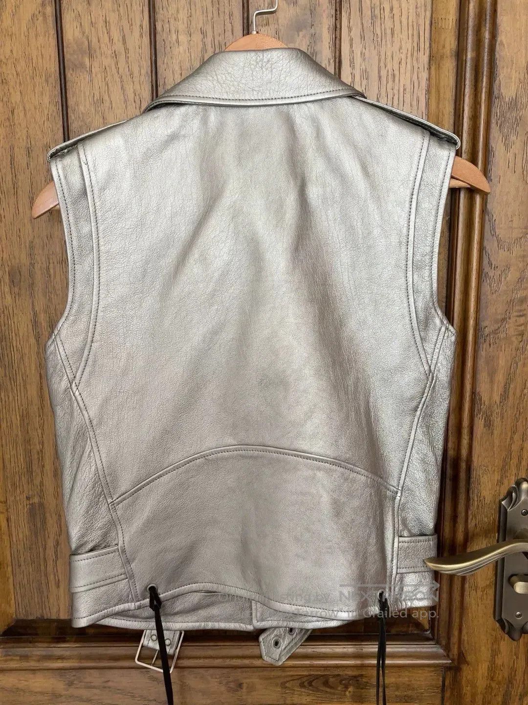 Saint Laurent Paris Saint Laurent Silver Leather Biker Vest. Size S / US 4 / IT 40 - 5 Thumbnail
