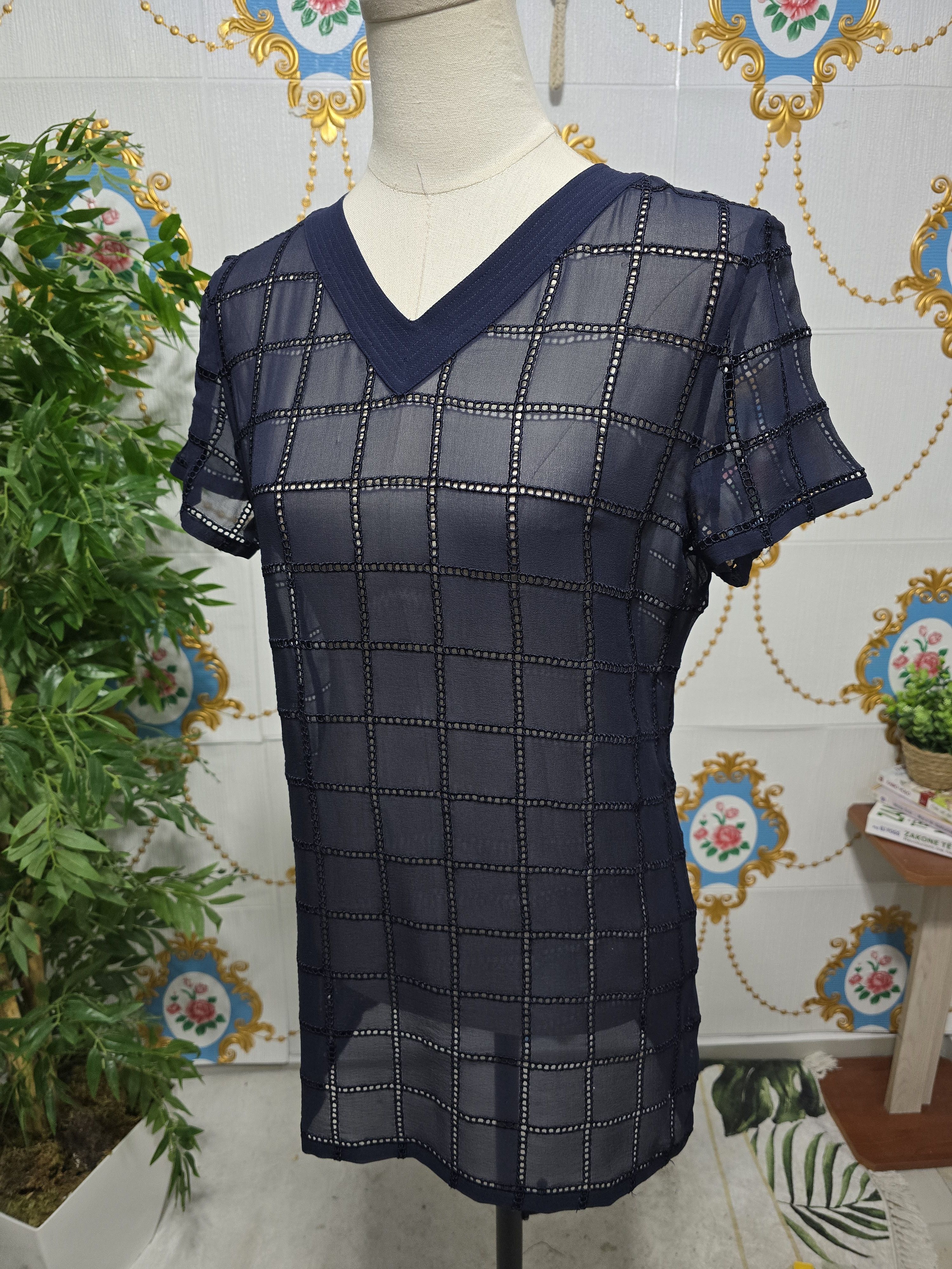 Versace VERSACE ISTANTE vintage 90' navy blue top Size M / US 6-8 / IT 42-44 - 4 Thumbnail