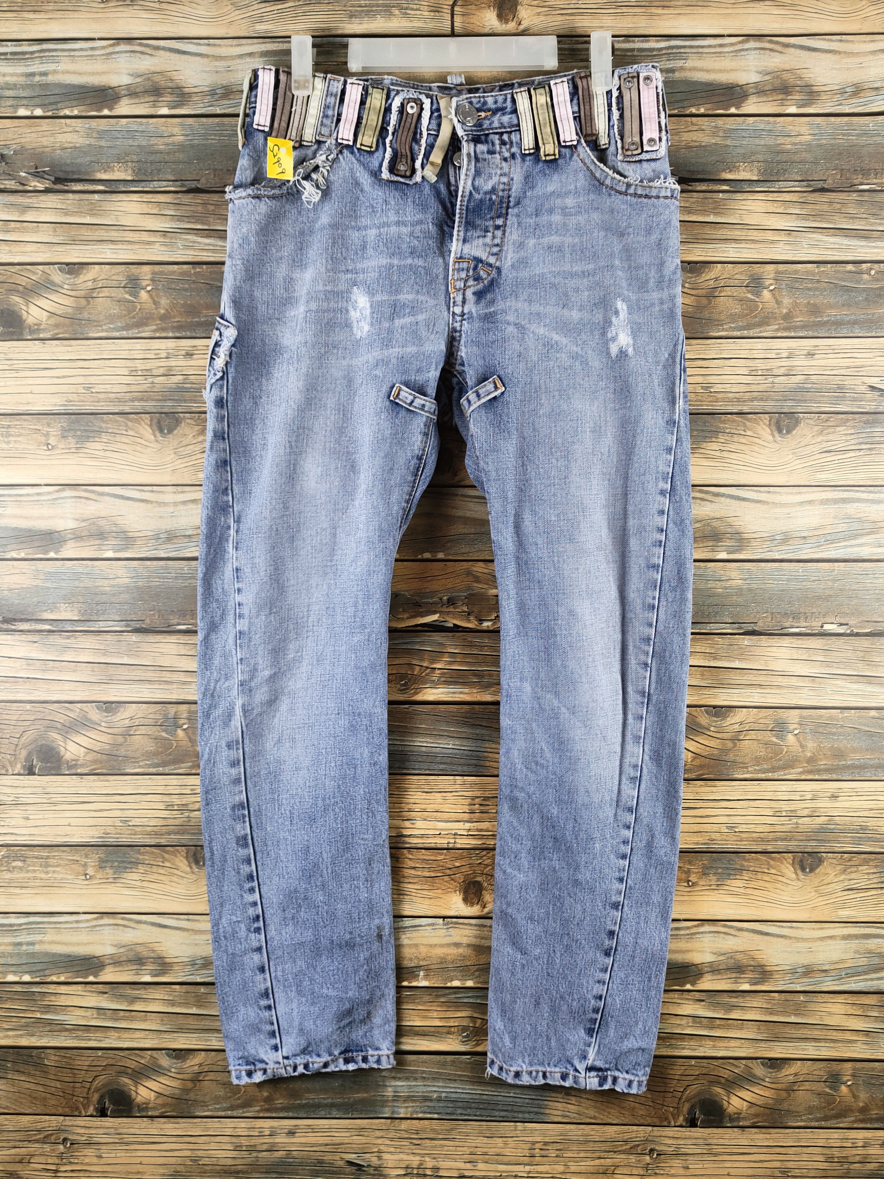 Dsquared2 D Dsquared2 Blue Distressed Ripped Jeans #S2909 Size US 30 / EU 46 - 1 Thumbnail