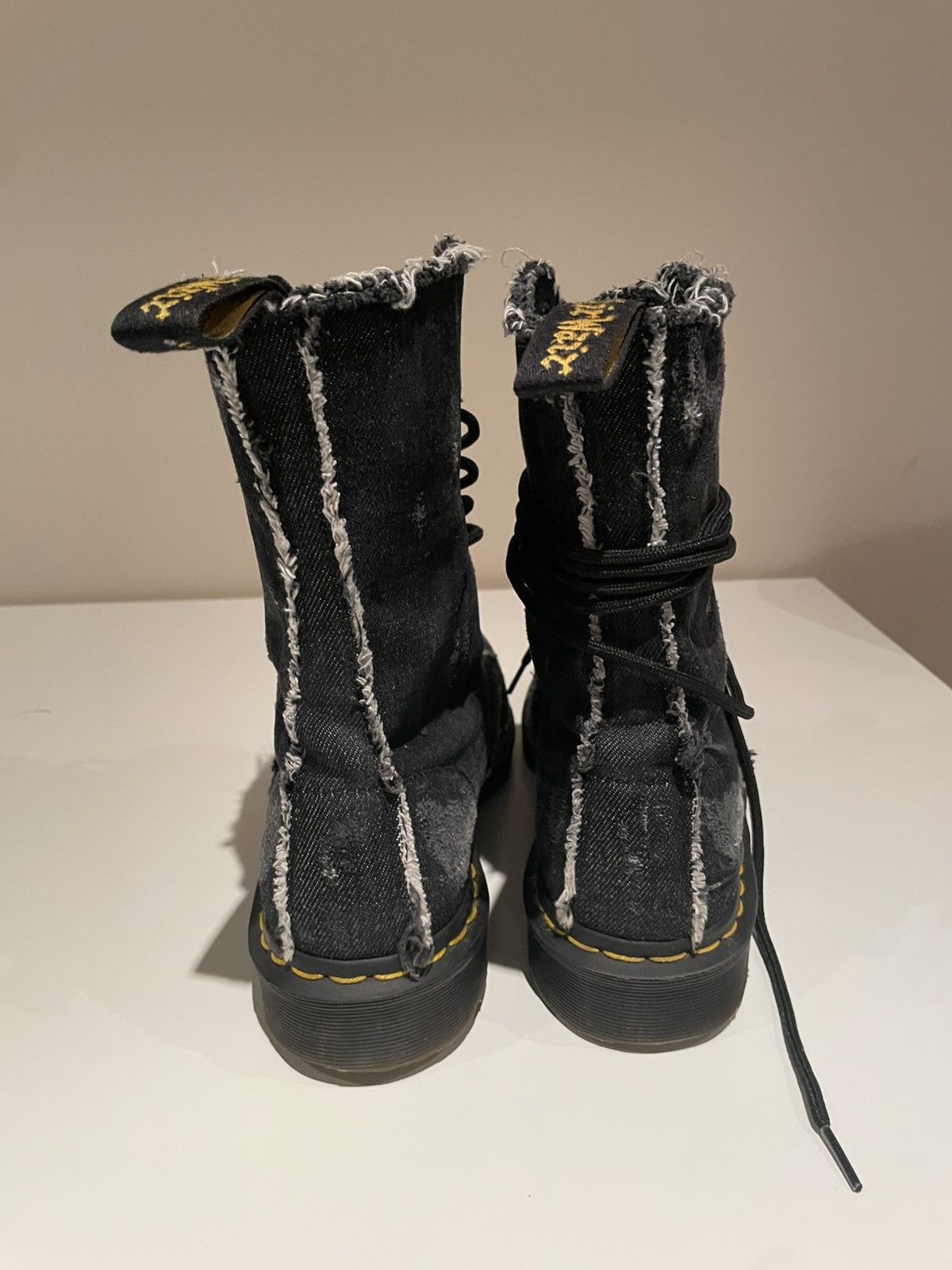 Dr. Martens Dr Martens x Off-White Bleached denim boots Blk Size US 9 / EU 42 - 18 Thumbnail