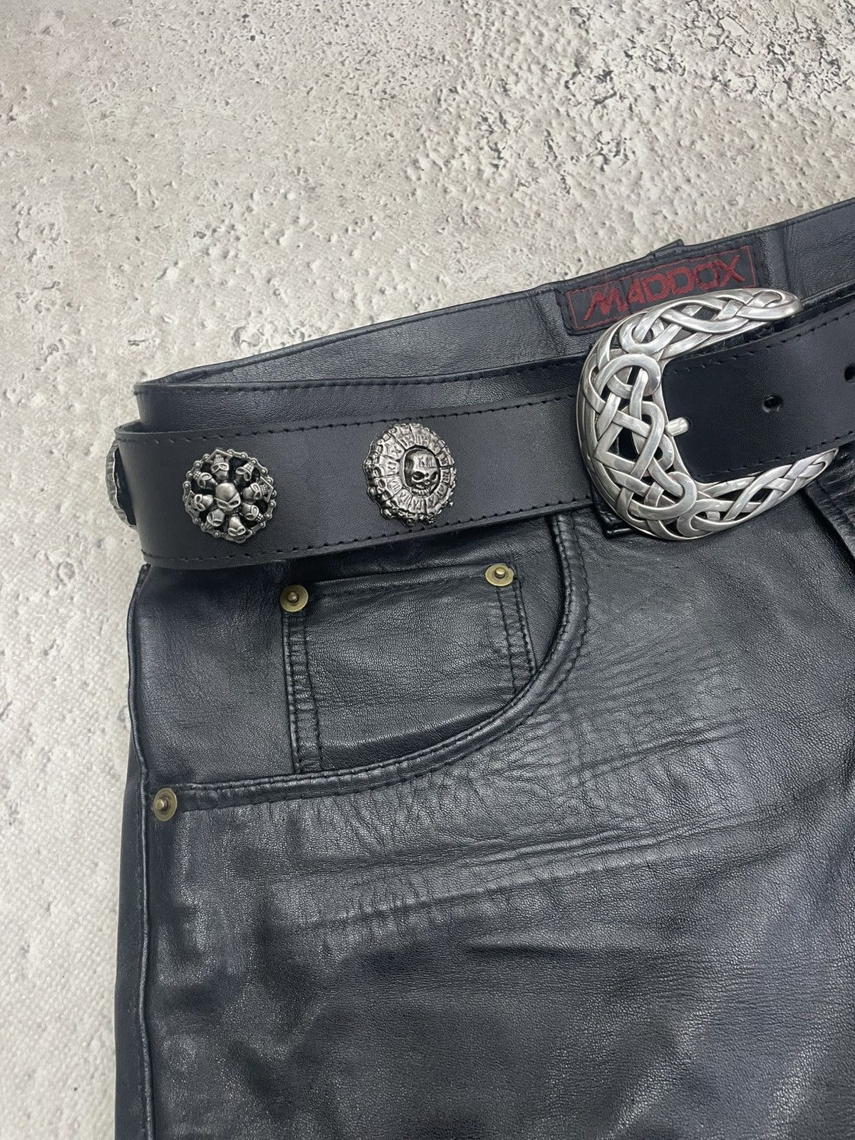 Japanese Brand VINTAGE METAL STUDDED RARE LEARHER BELT PUNK OPIUM 2000s Size ONE SIZE - 8 Thumbnail