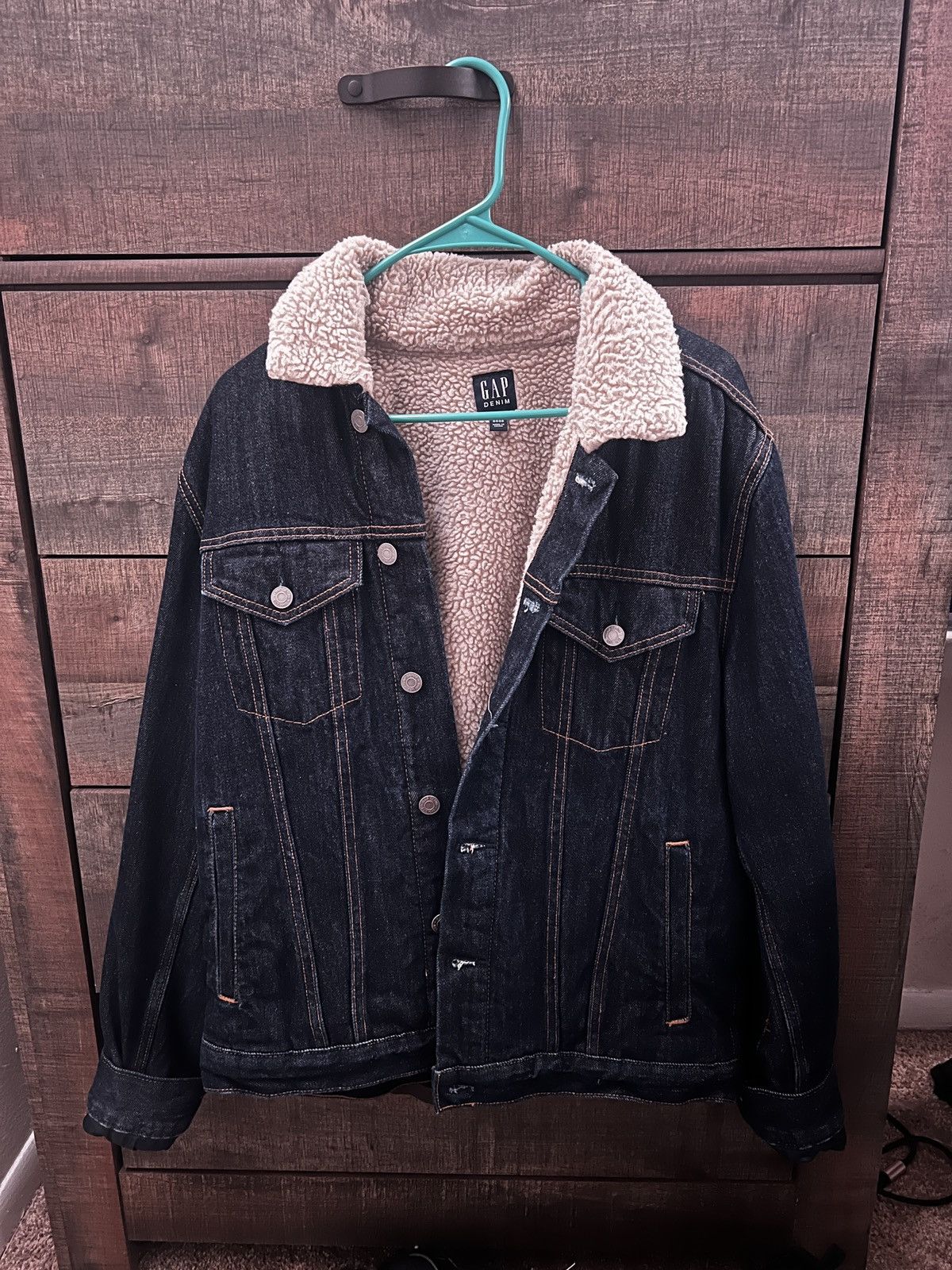 Gap Dark denim jacket with fur Size US M / EU 48-50 / 2 - 1 Thumbnail