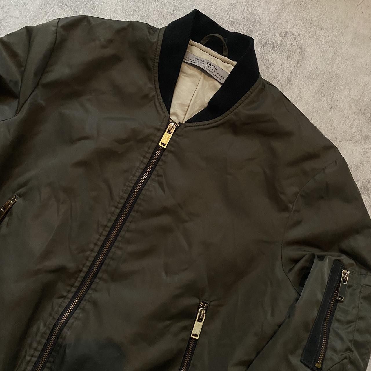 Zara Khaki green bomber jacket with black accents Size US S / EU 44-46 / 1 - 3 Thumbnail