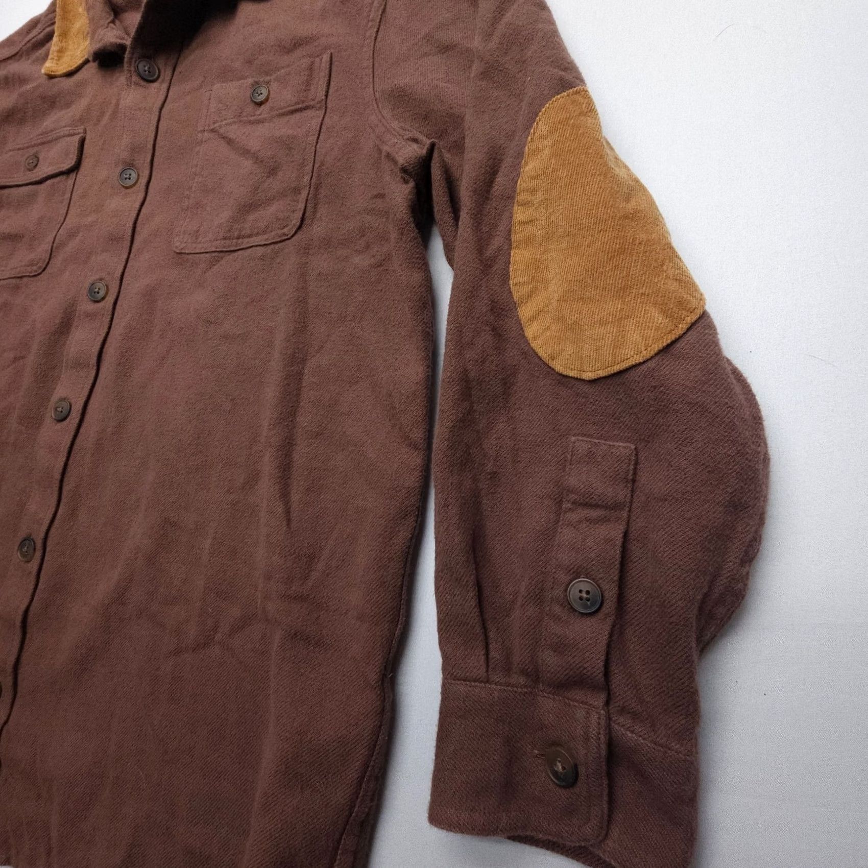 Stoic Stoic Mens Flannel Shirt 2XL Brown Corduroy Collar Elbow Patches Button-Up Outdoor Casual Workwear Shirt Size US XXL / EU 58 / 5 - 6 Thumbnail