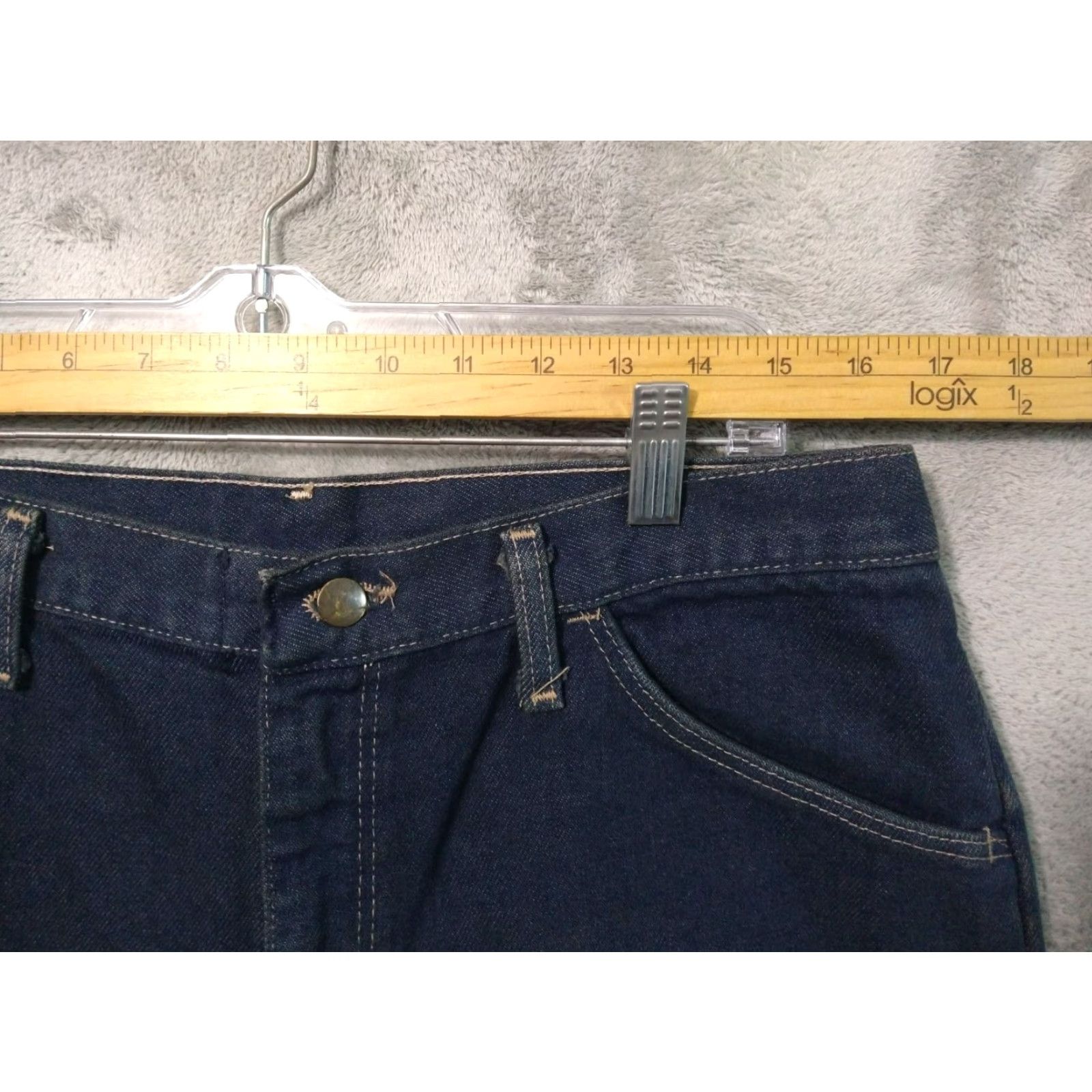 Denime Bukwark Jeans Womens 12 Blue Denim Flame Resistant Straight Leg Dark Wash Size 34" / US 12 / IT 48 - 3 Thumbnail