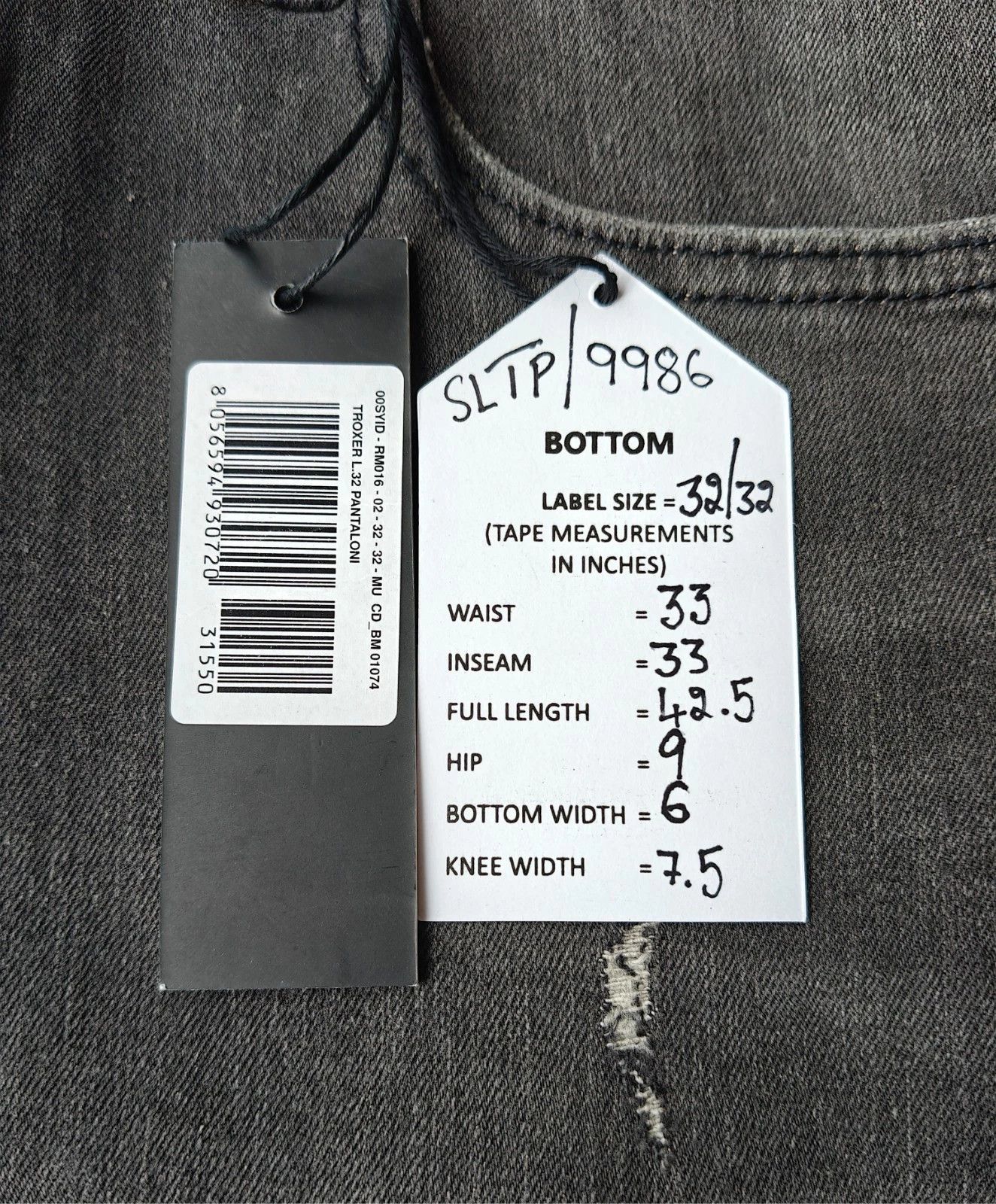 Diesel Diesel TROXER L.32 MENS JEANS SLTP/9986 Size US 32 / EU 48 - 6 Thumbnail