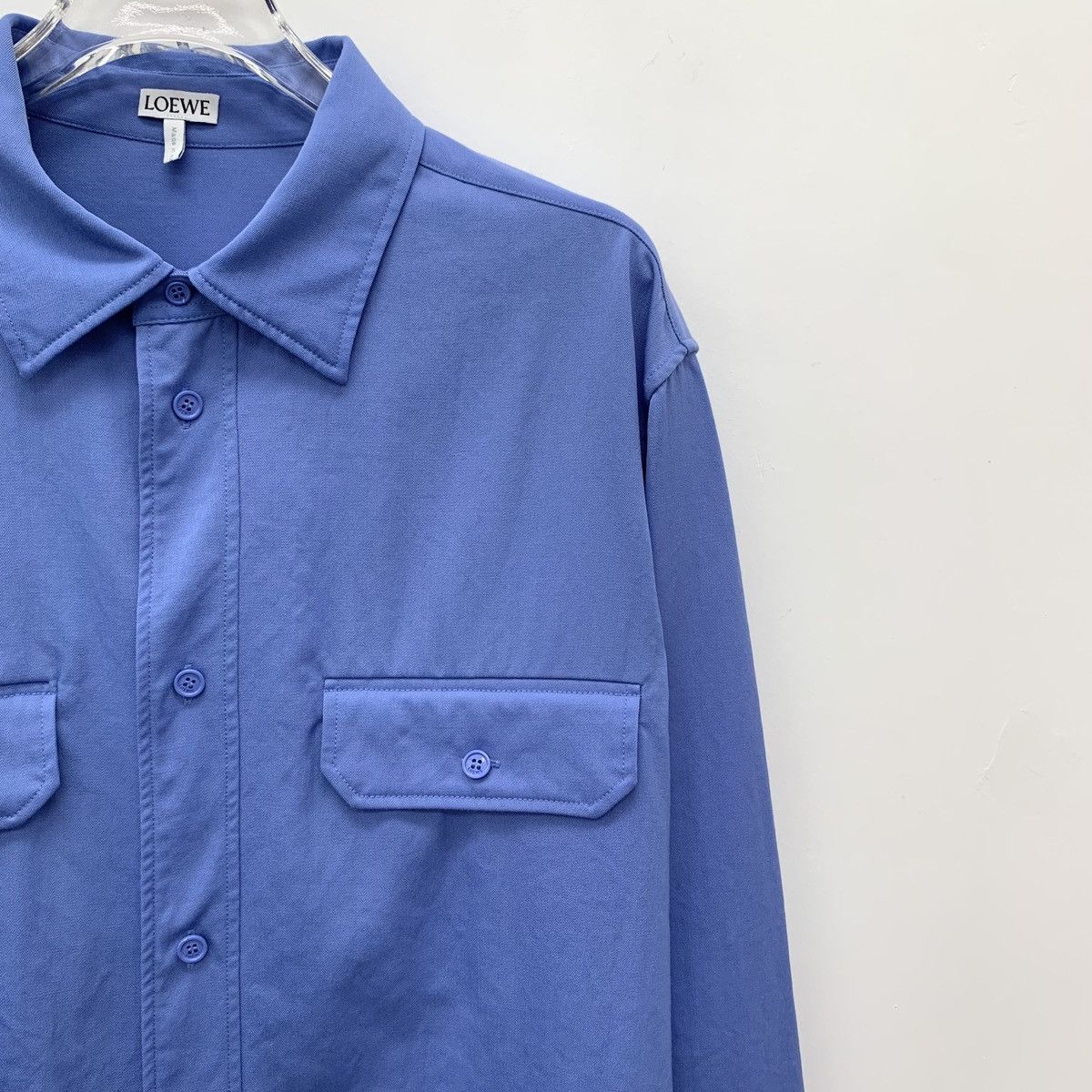 Loewe Loewe Dark Blue Wool Long Sleeve Shirt K26WX Size M / US 6-8 / IT 42-44 - 3 Thumbnail