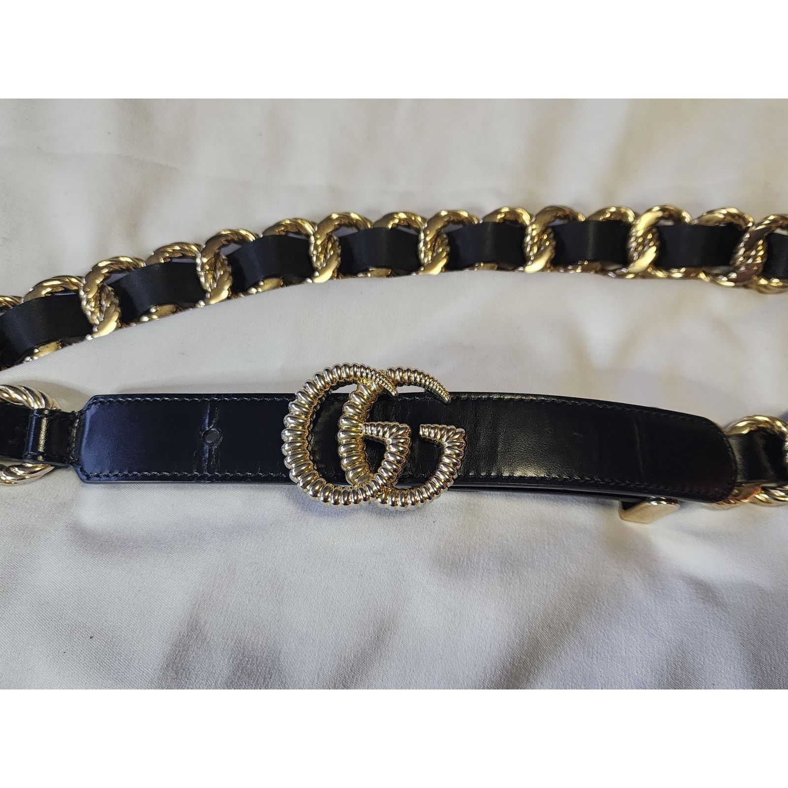 Gucci Rare Gucci Torchon Double G Chain Leather Belt Sz 85 / US 6 Size ONE SIZE - 3 Thumbnail